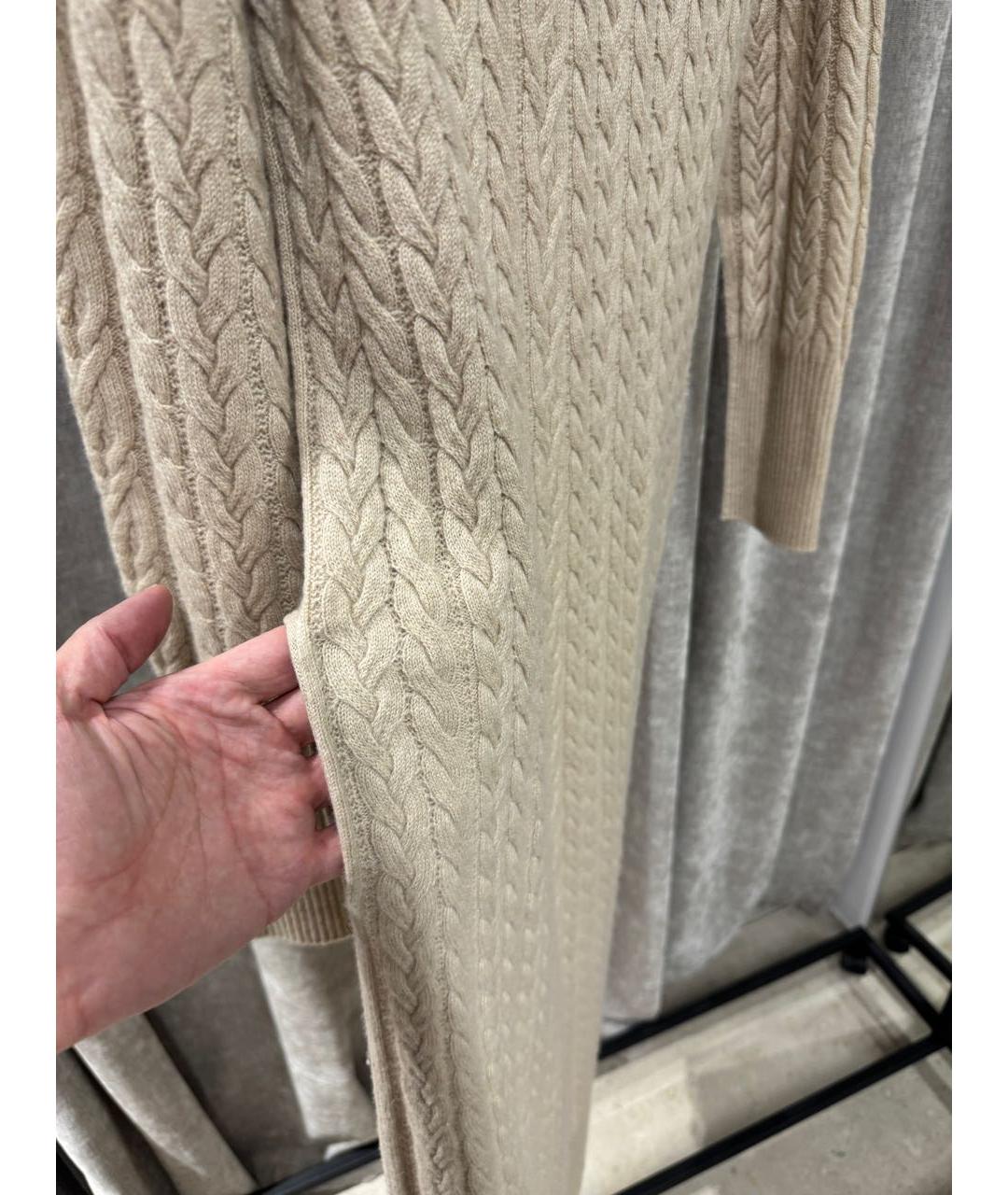 LORO PIANA Бежевое кашемировое повседневное платье, фото 4