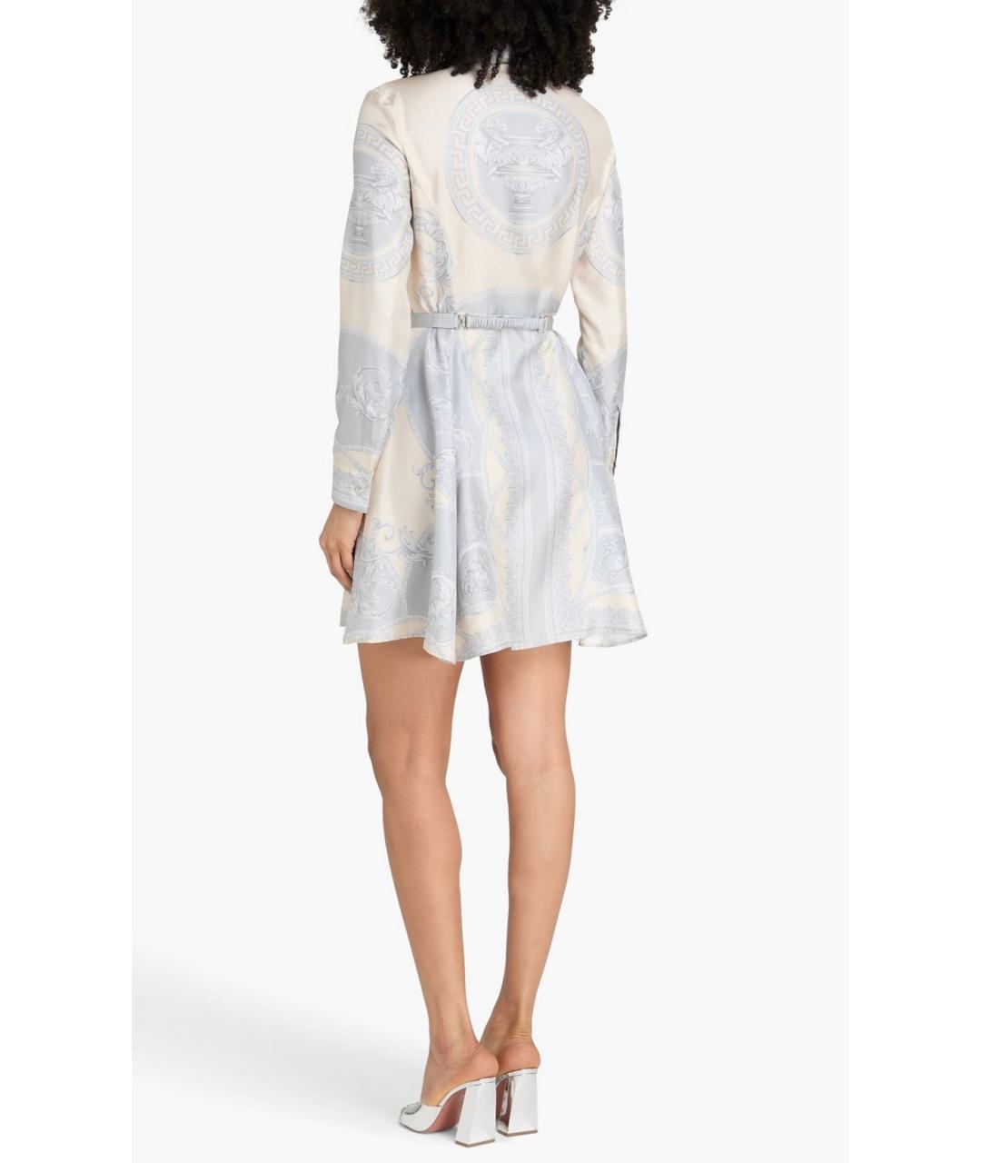 VERSACE Серое шелковое коктейльное платье, фото 3