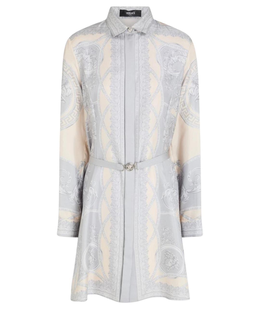 VERSACE Серое шелковое коктейльное платье, фото 1