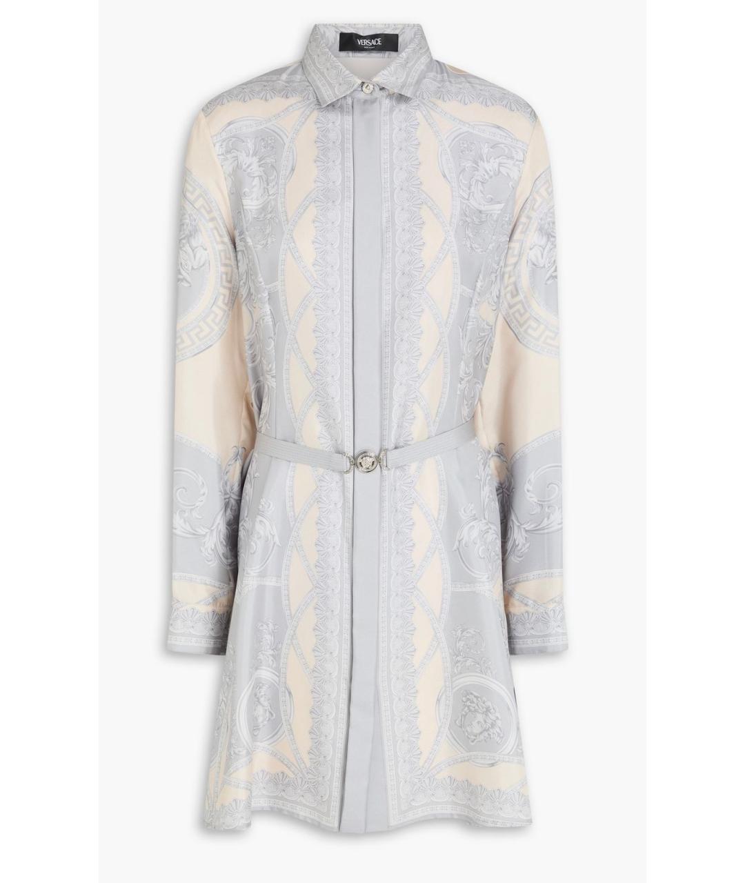 VERSACE Серое шелковое коктейльное платье, фото 4