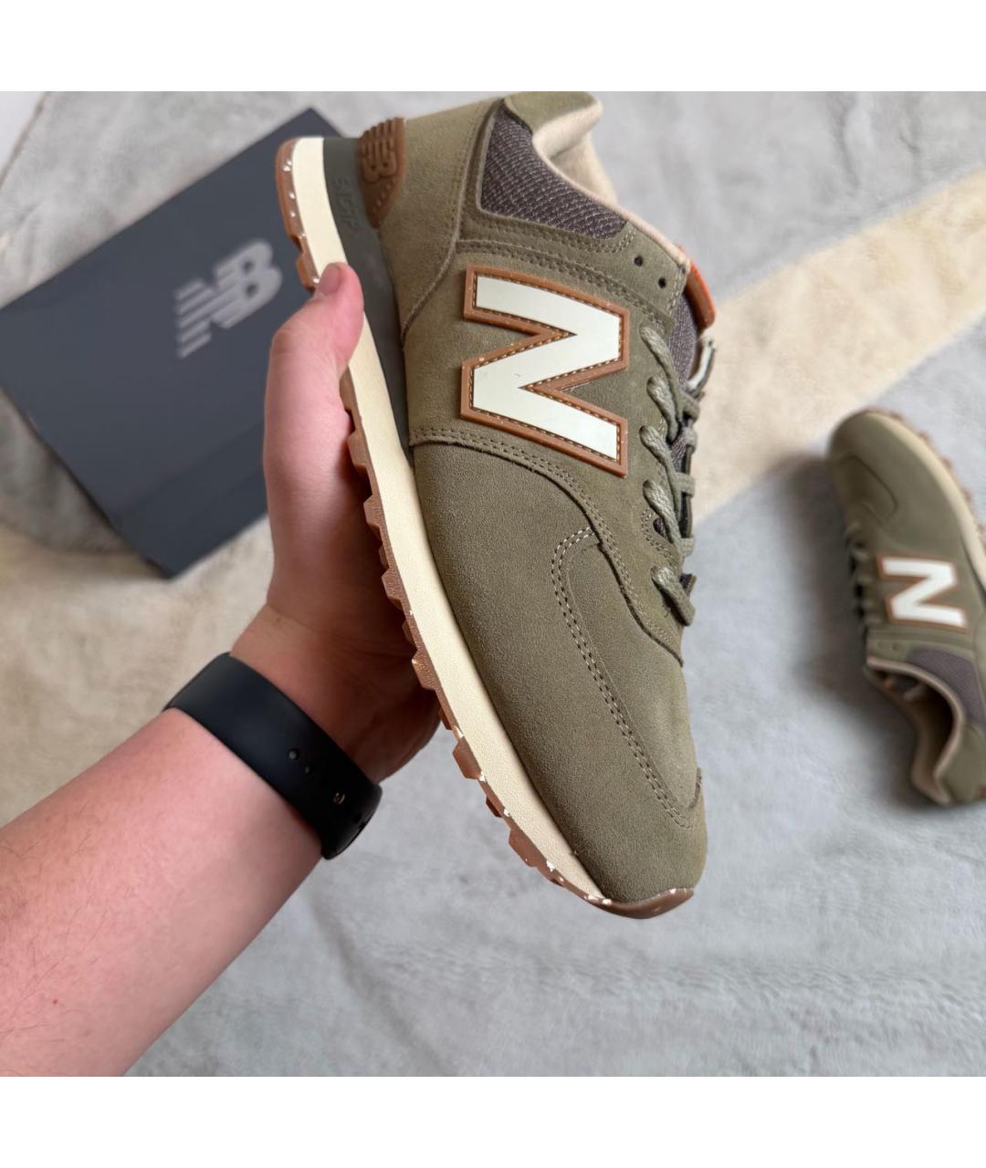 NEW BALANCE Хаки замшевые низкие кроссовки / кеды, фото 6