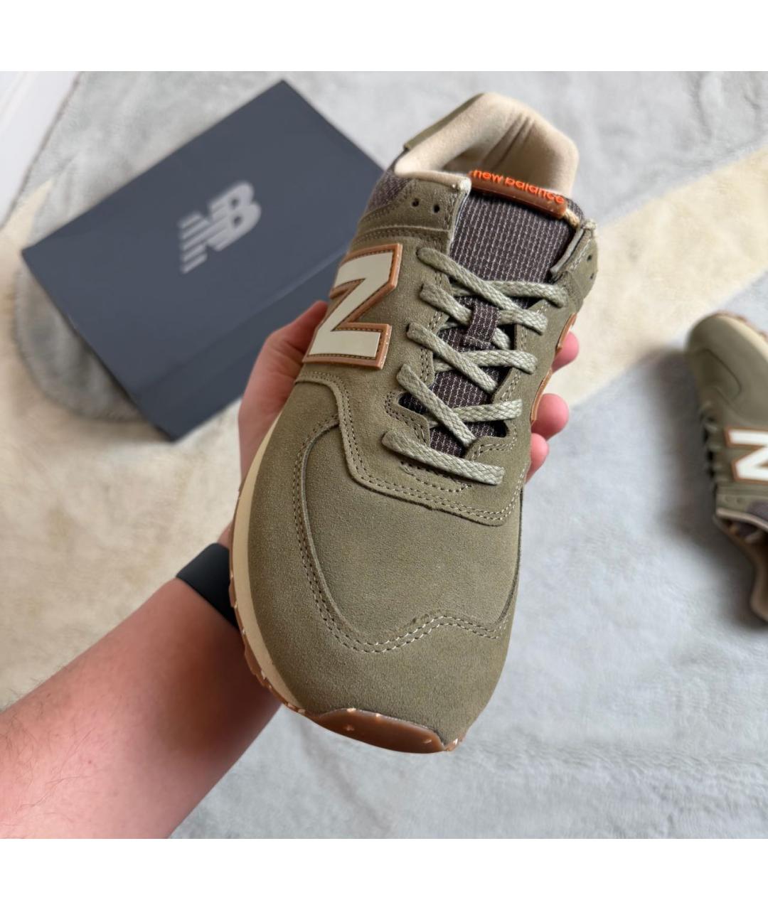 NEW BALANCE Хаки замшевые низкие кроссовки / кеды, фото 7