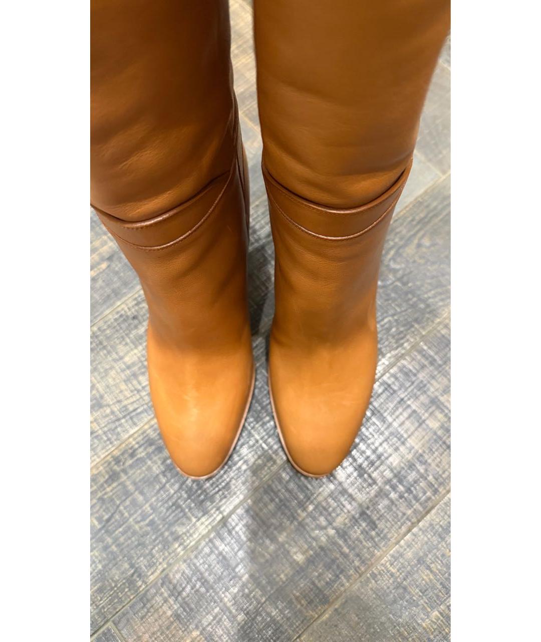 CELINE Коричневые кожаные сапоги, фото 3