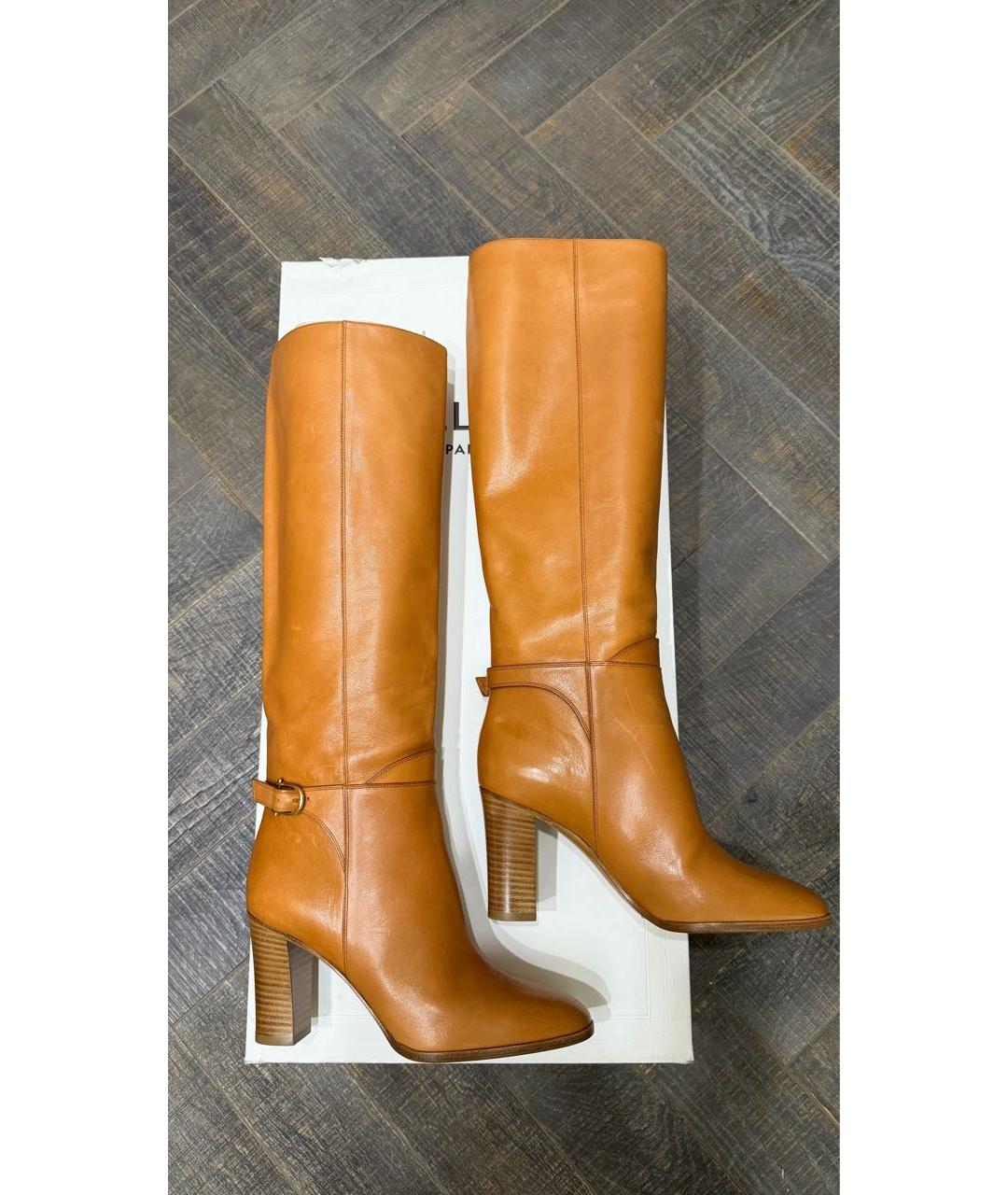 CELINE Коричневые кожаные сапоги, фото 2