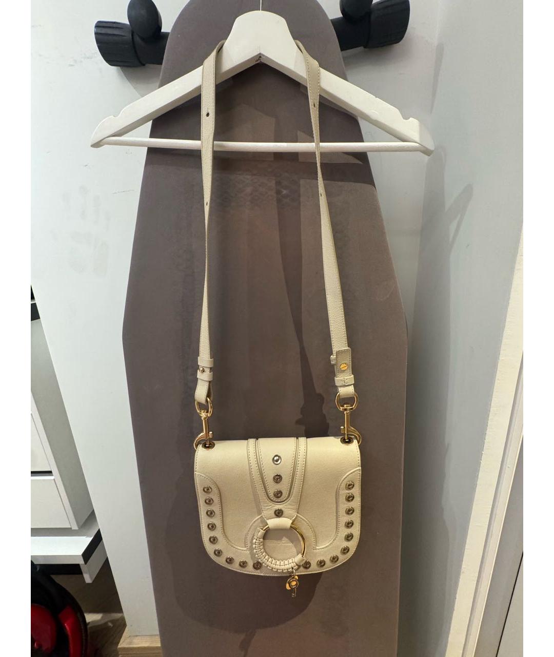 SEE BY CHLOE Бежевая кожаная сумка через плечо, фото 5