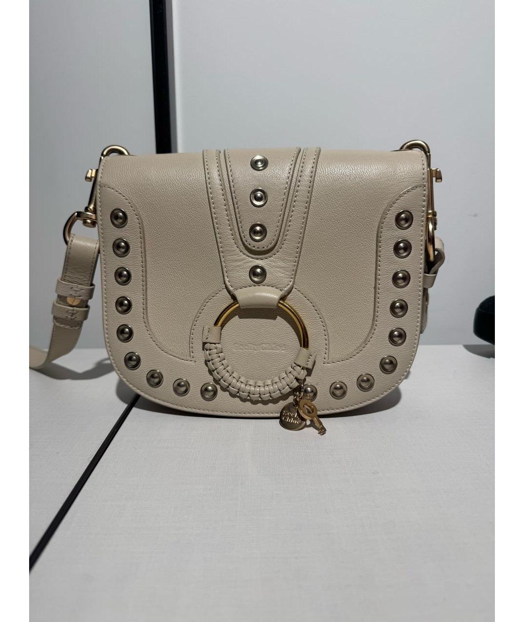 SEE BY CHLOE Бежевая кожаная сумка через плечо, фото 6