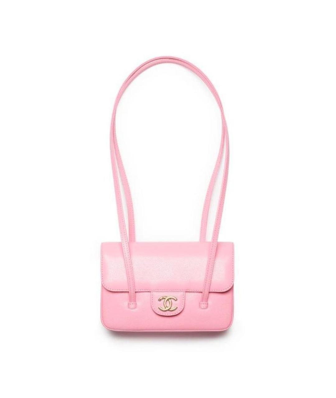 CHANEL Розовая кожаная сумка через плечо, фото 2