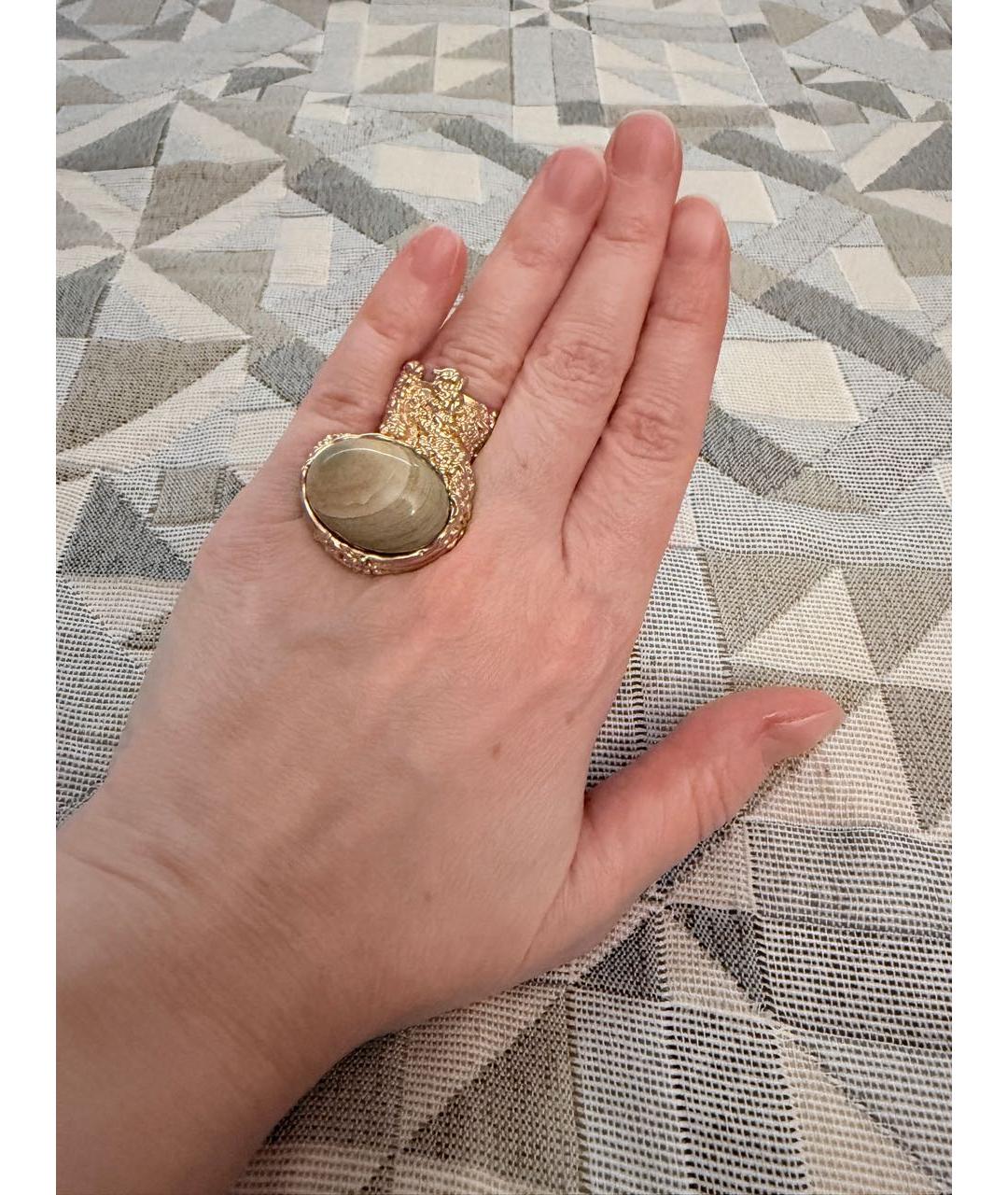 SAINT LAURENT Золотое позолоченное кольцо, фото 6