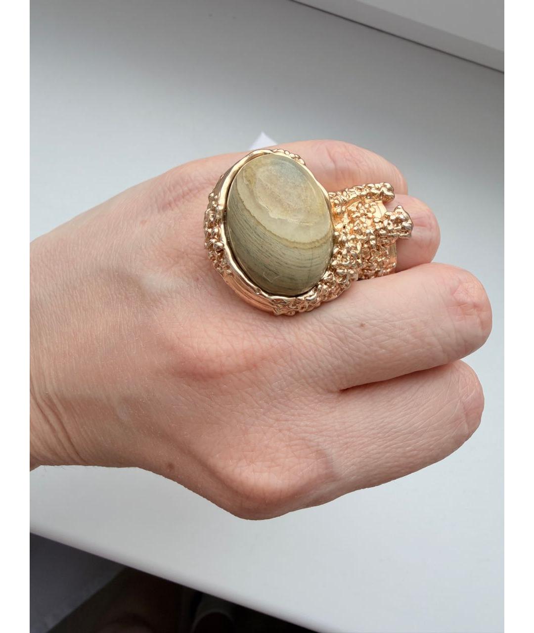 SAINT LAURENT Золотое позолоченное кольцо, фото 7