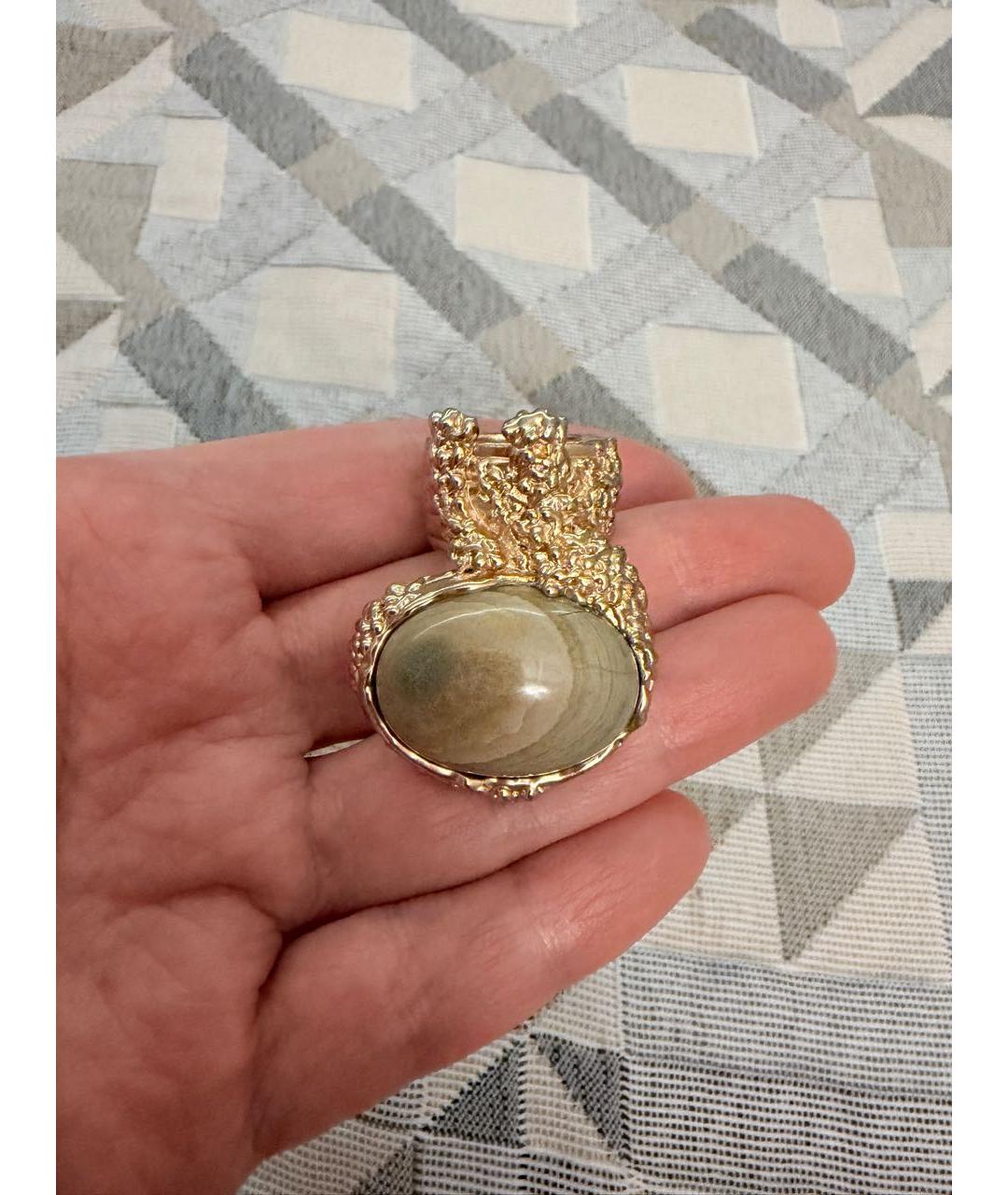 SAINT LAURENT Золотое позолоченное кольцо, фото 7