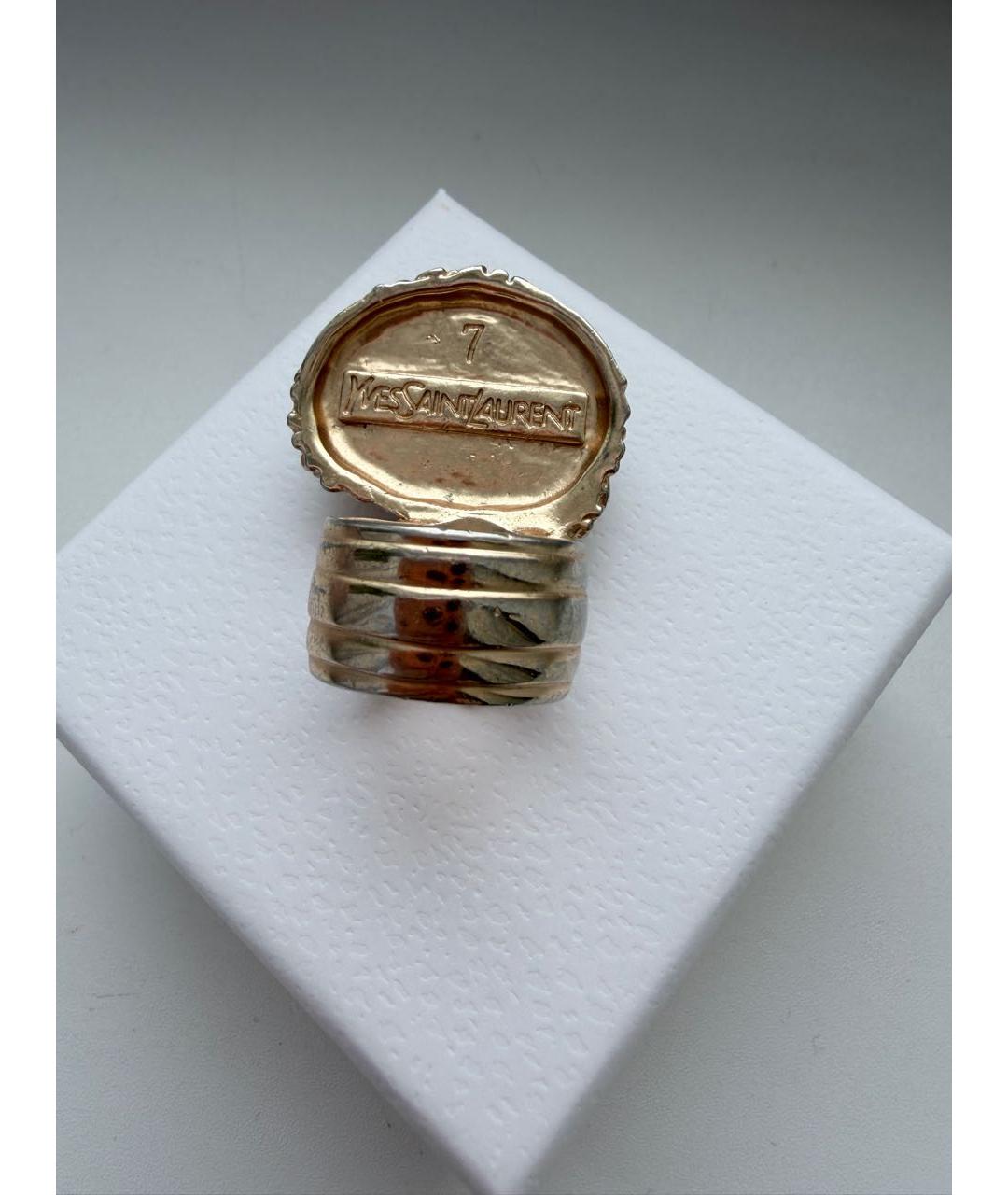 SAINT LAURENT Золотое позолоченное кольцо, фото 4