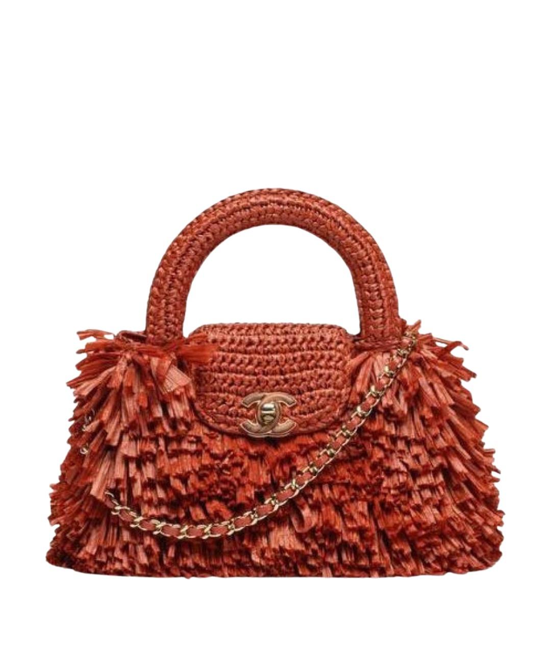 CHANEL Красная сумка с короткими ручками, фото 1