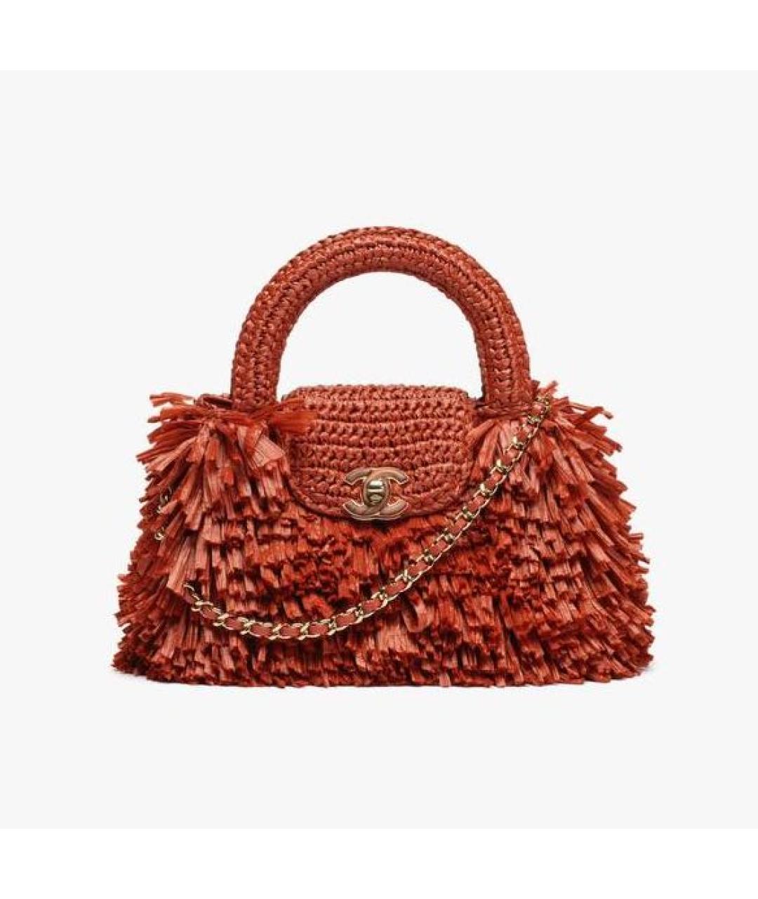 CHANEL Красная сумка с короткими ручками, фото 2