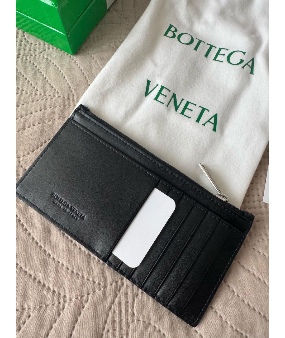 BOTTEGA VENETA Черный кожаный кардхолдер, фото 4