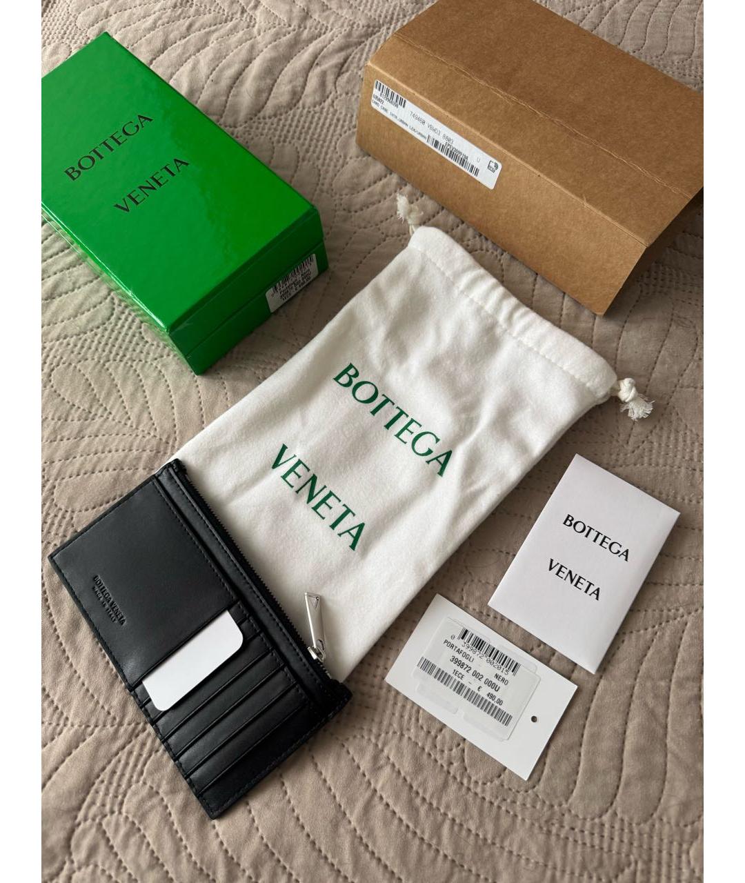 BOTTEGA VENETA Черный кожаный кардхолдер, фото 5