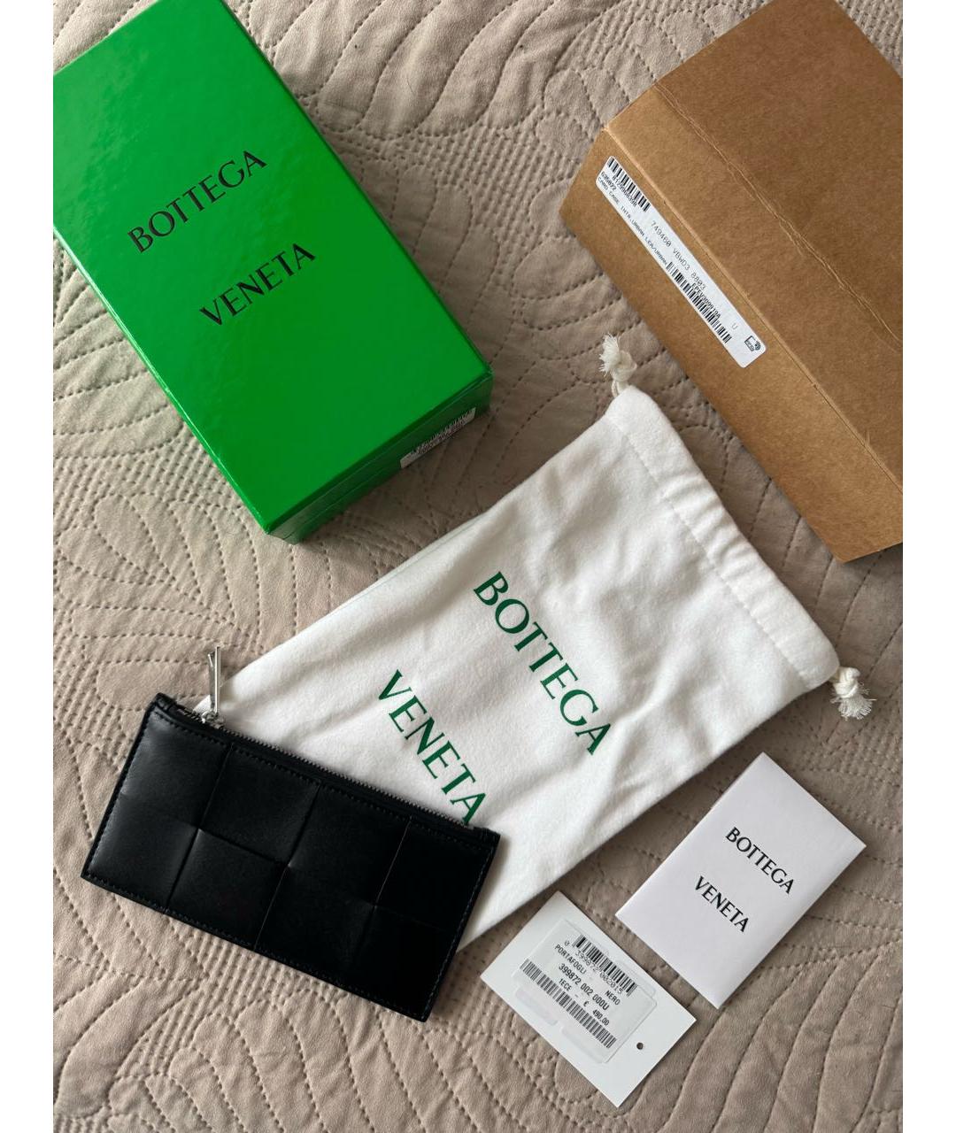BOTTEGA VENETA Черный кожаный кардхолдер, фото 2