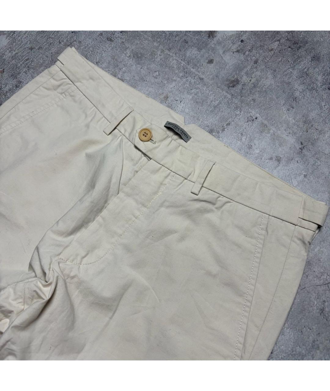 BOTTEGA VENETA Бежевые льняные прямые брюки, фото 4