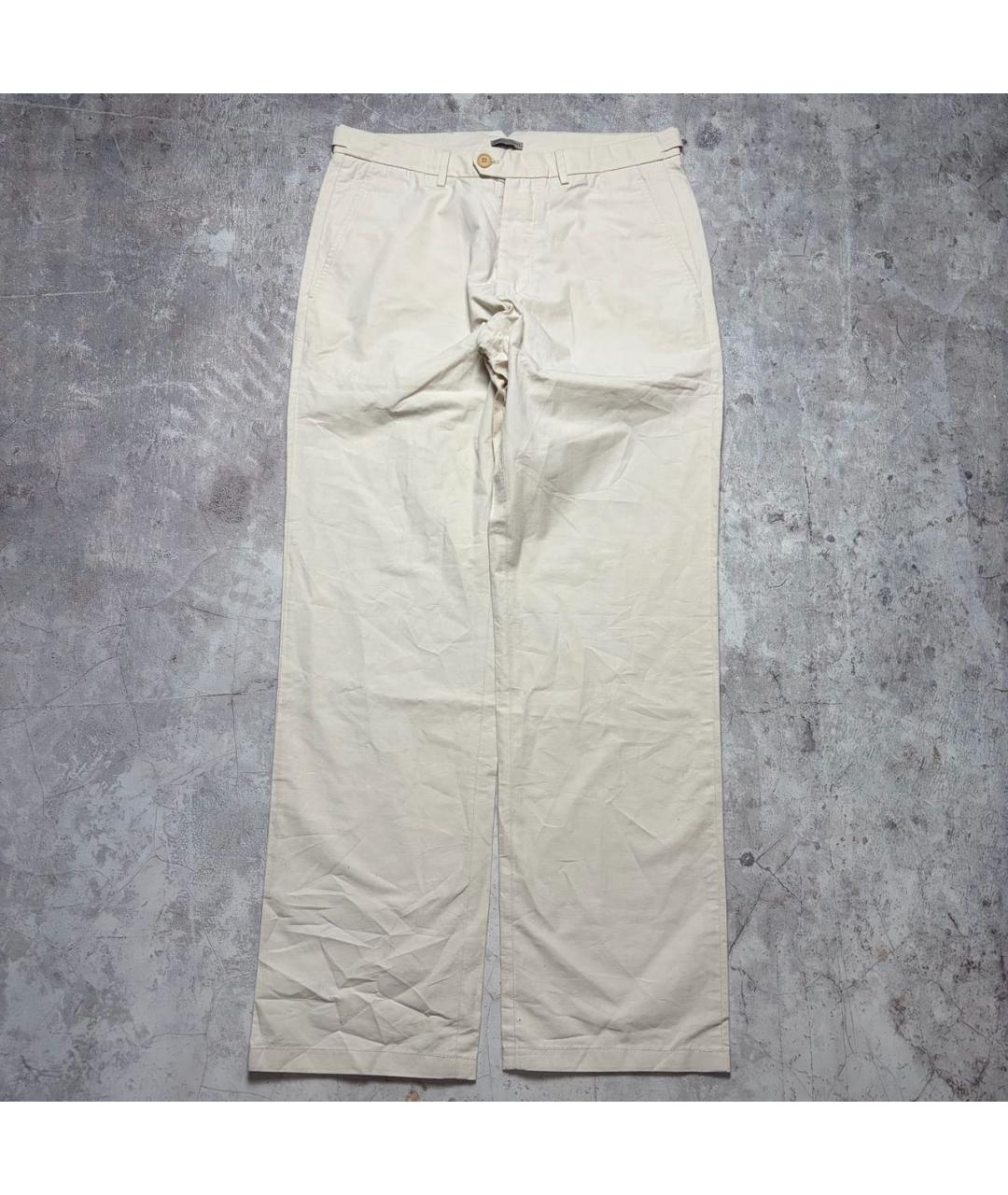 BOTTEGA VENETA Бежевые льняные прямые брюки, фото 6