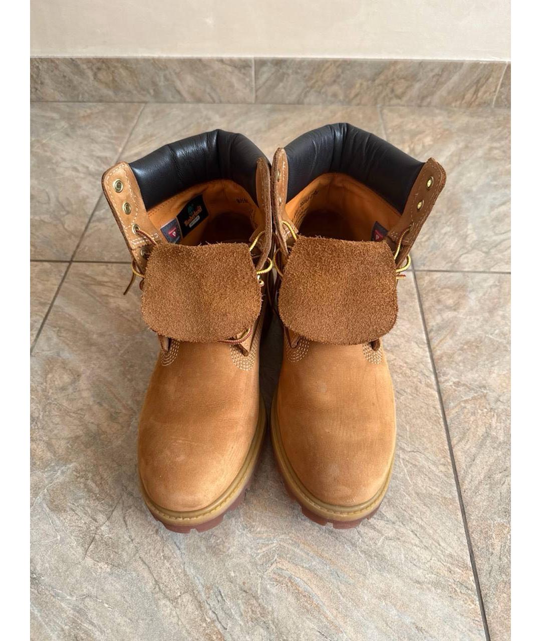 TIMBERLAND Оранжевое нубуковые высокие ботинки, фото 4