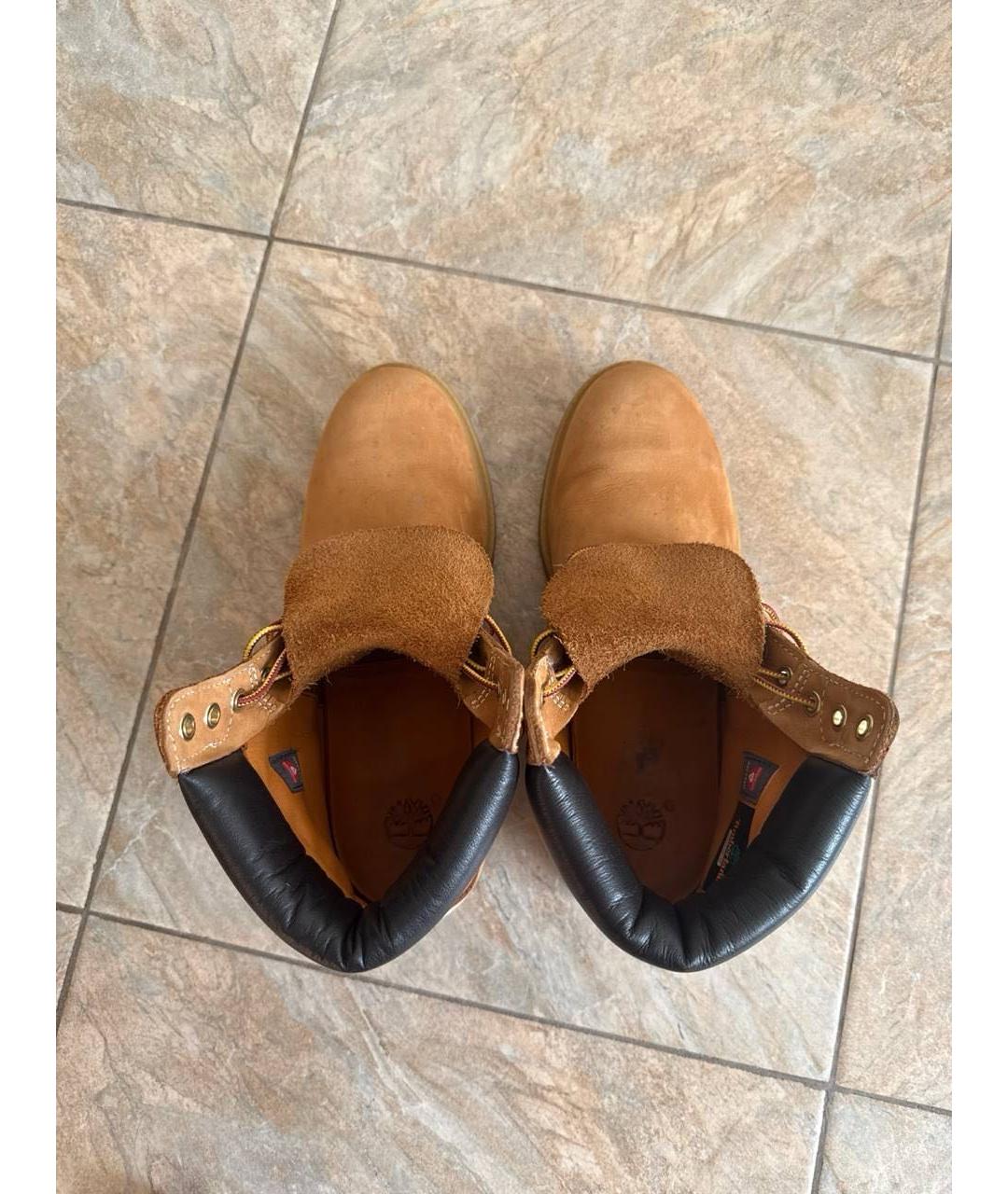 TIMBERLAND Оранжевое нубуковые высокие ботинки, фото 3