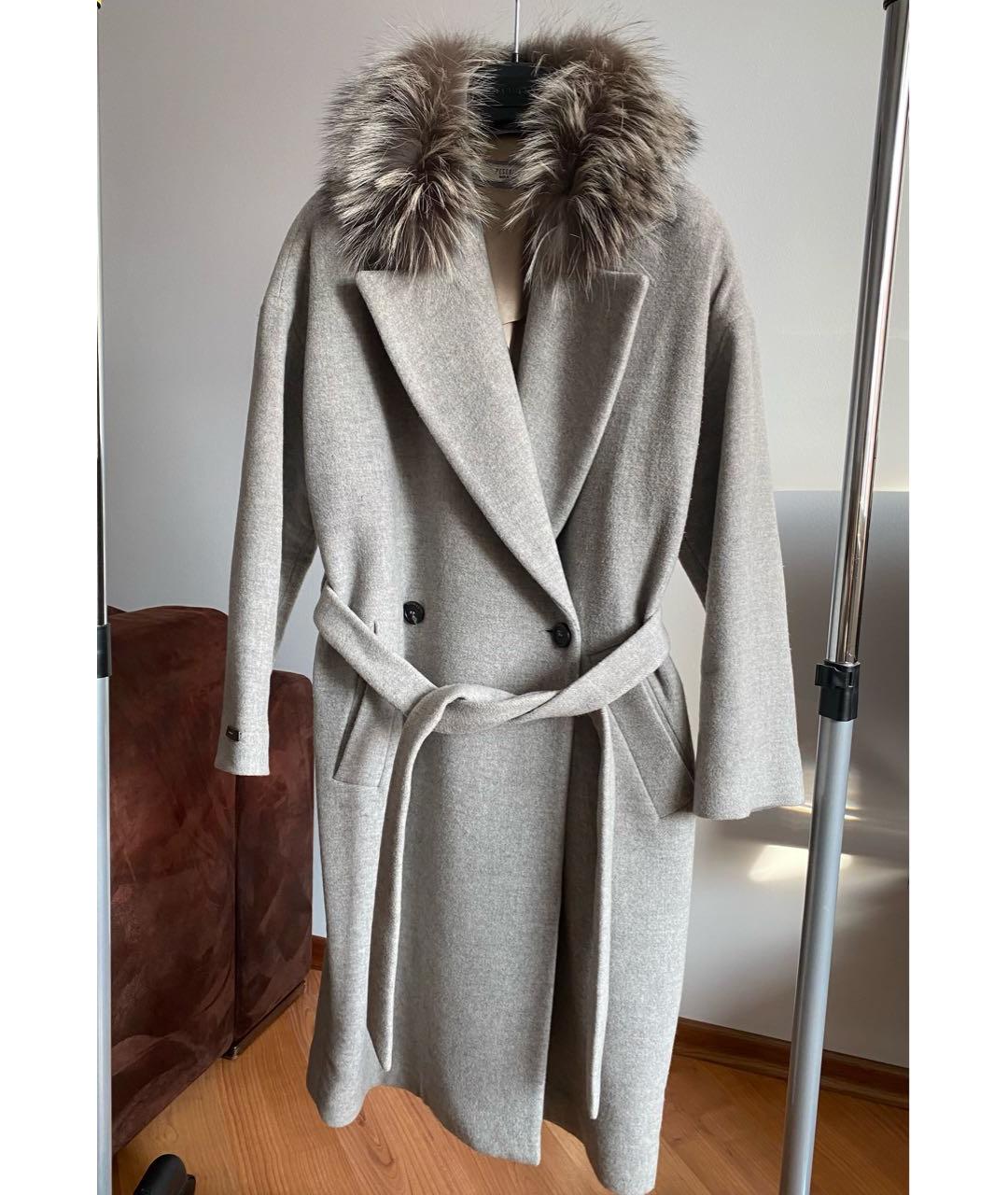 PESERICO Серое шерстяное пальто, фото 6