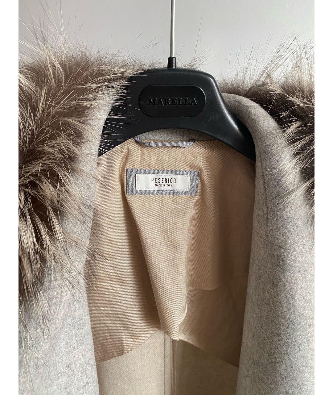 PESERICO Серое шерстяное пальто, фото 3