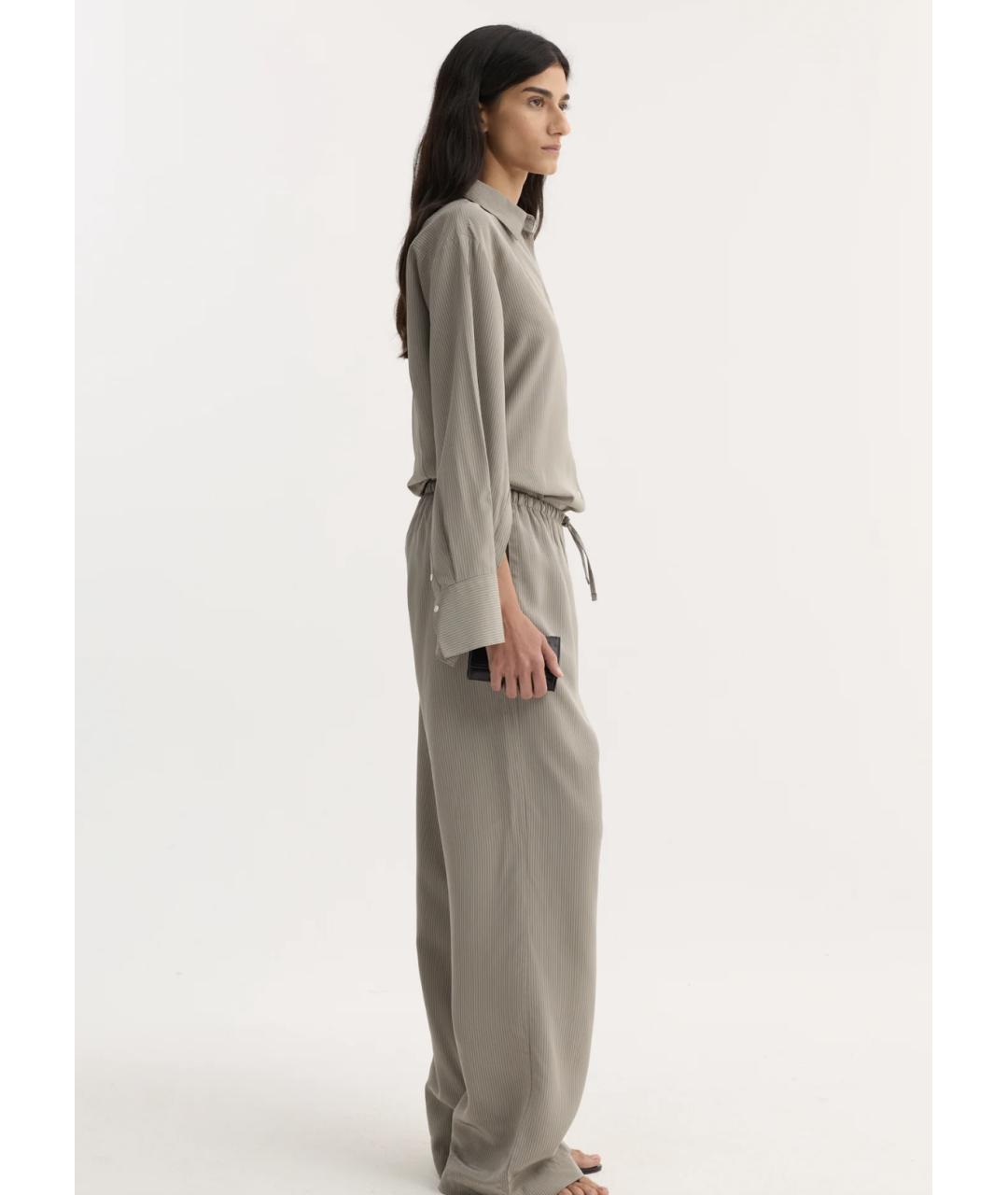 ROHE Серые вискозные прямые брюки, фото 2