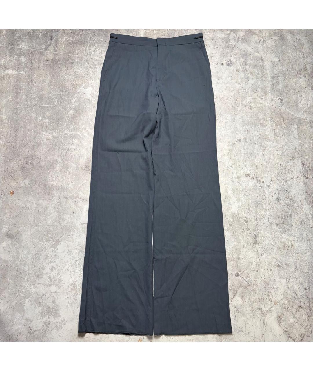 JOHN RICHMOND Антрацитовые шерстяные классические брюки, фото 7