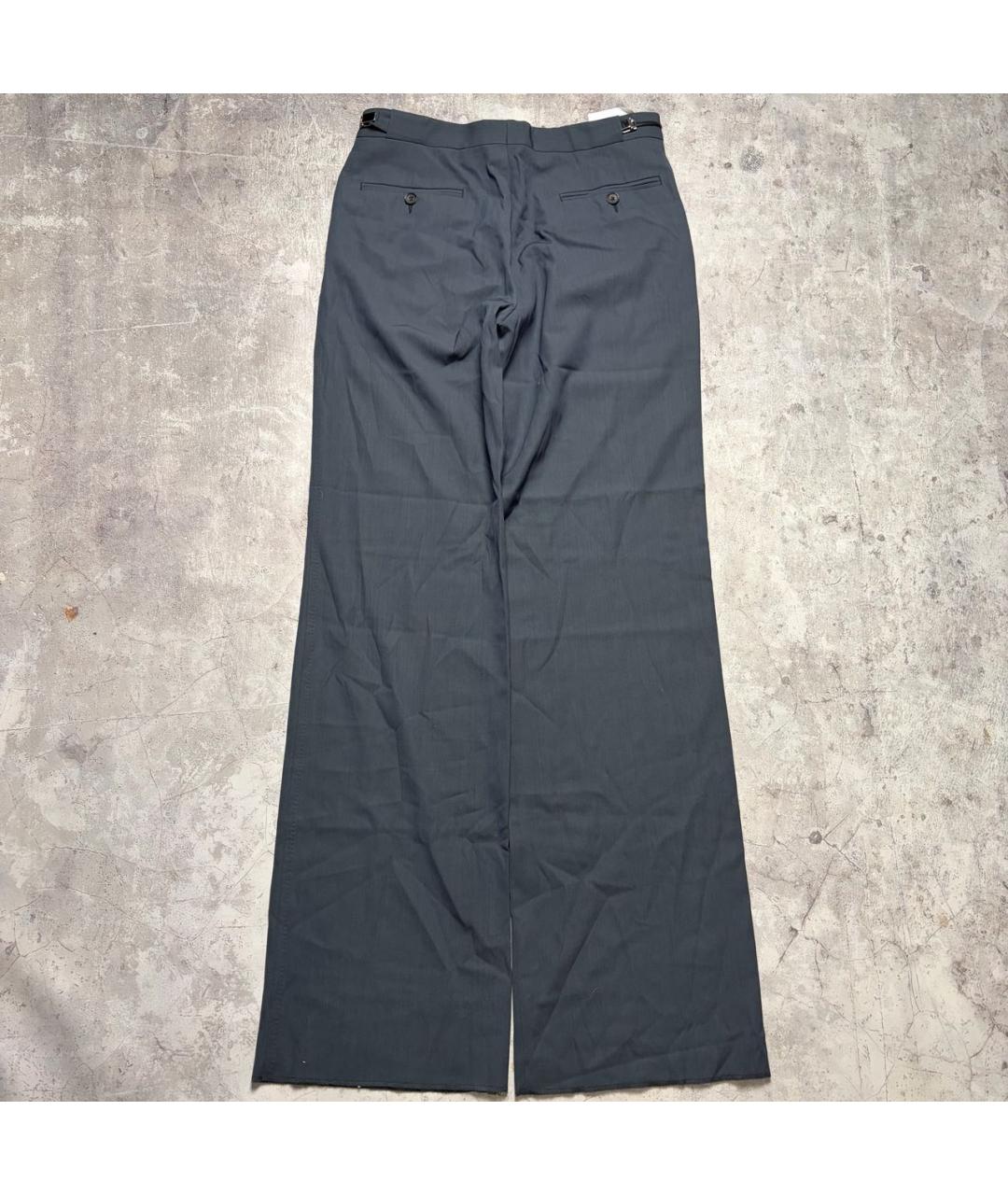 JOHN RICHMOND Антрацитовые шерстяные классические брюки, фото 6