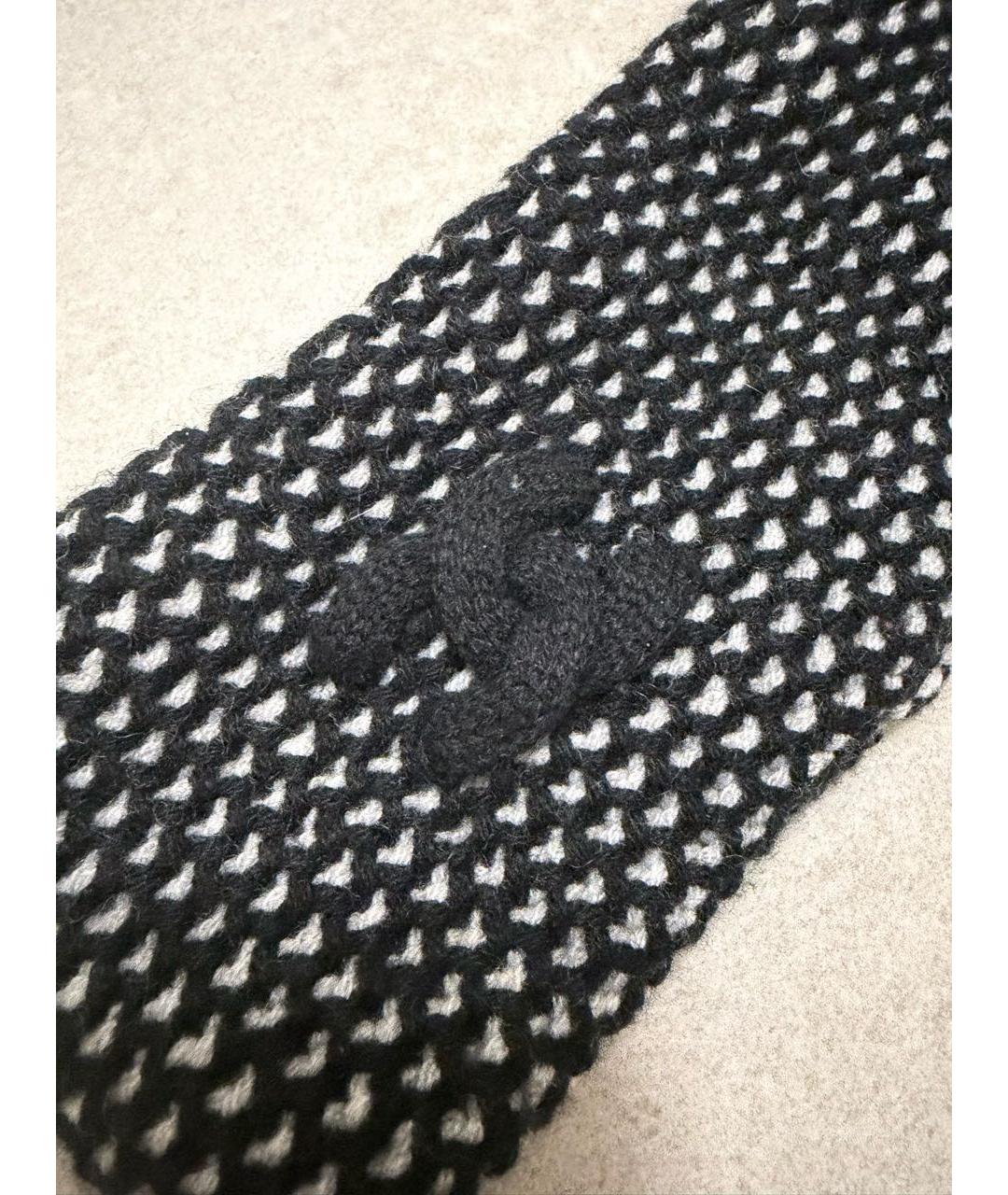 CHANEL Черная кашемировая повязка на голову, фото 3