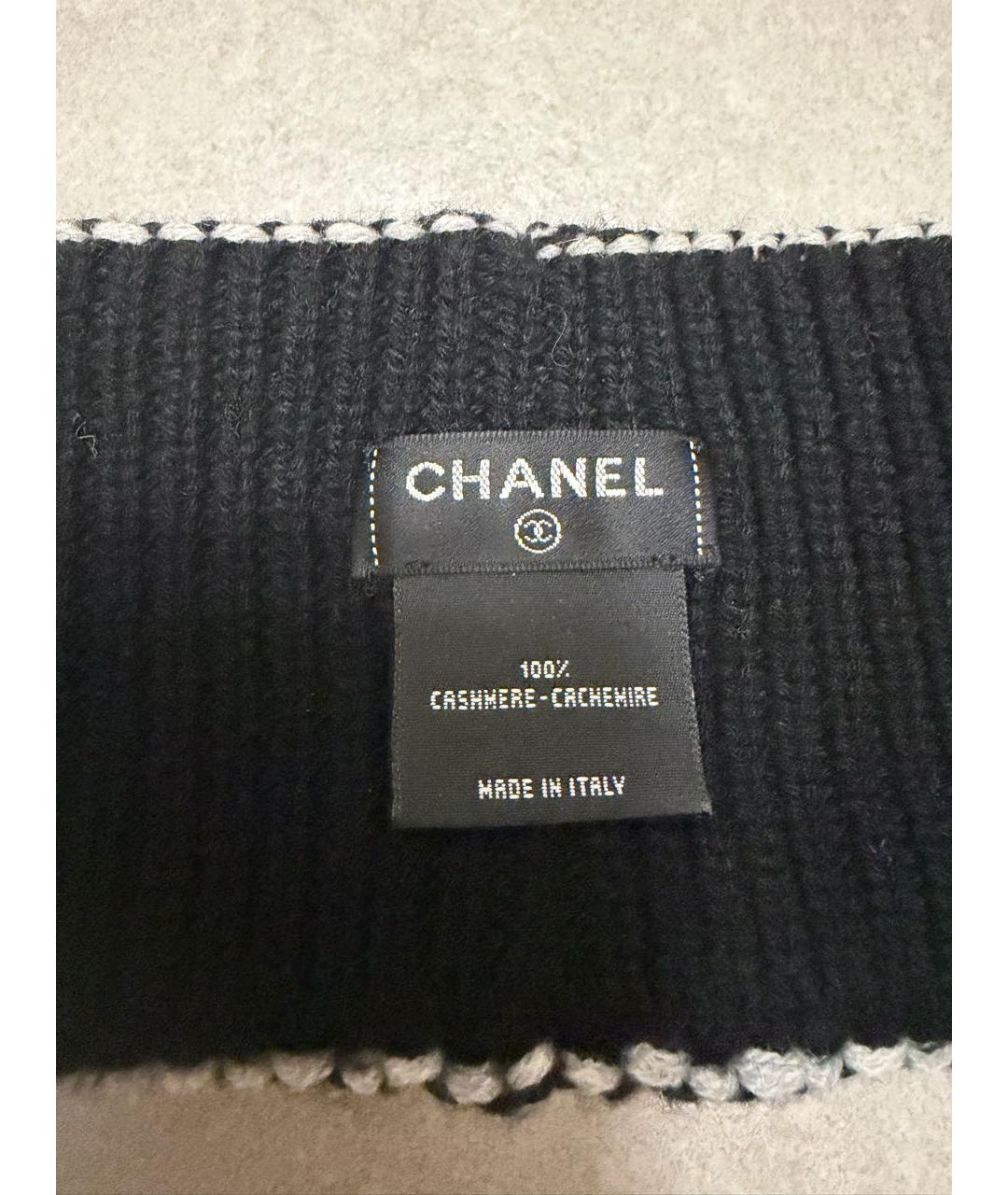 CHANEL Черная кашемировая повязка на голову, фото 2