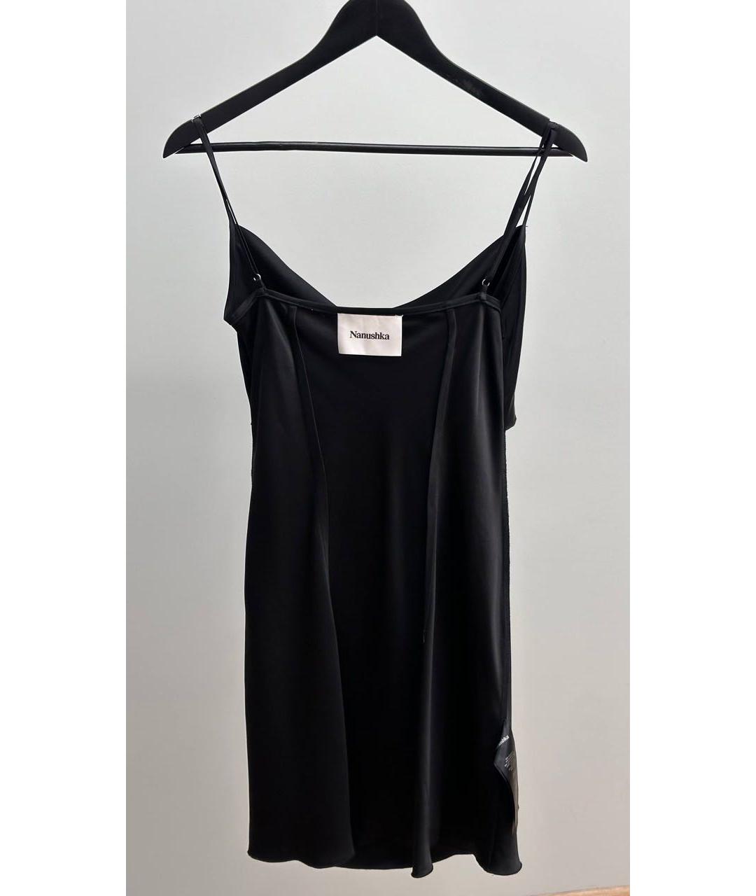 NANUSHKA Черное ацетатное вечернее платье, фото 3