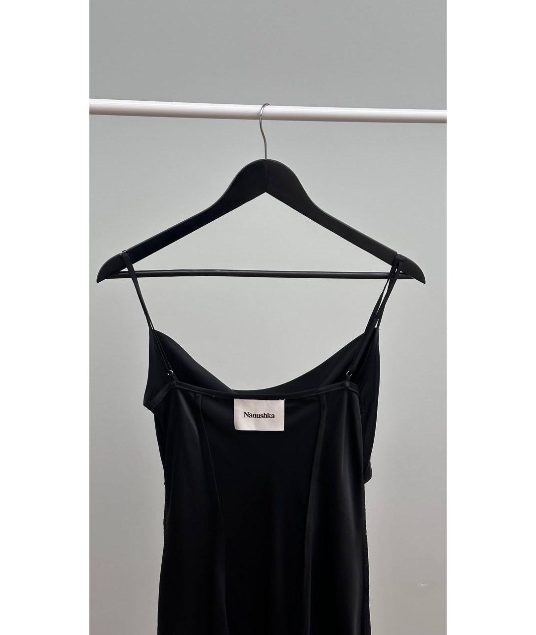 NANUSHKA Черное ацетатное вечернее платье, фото 6