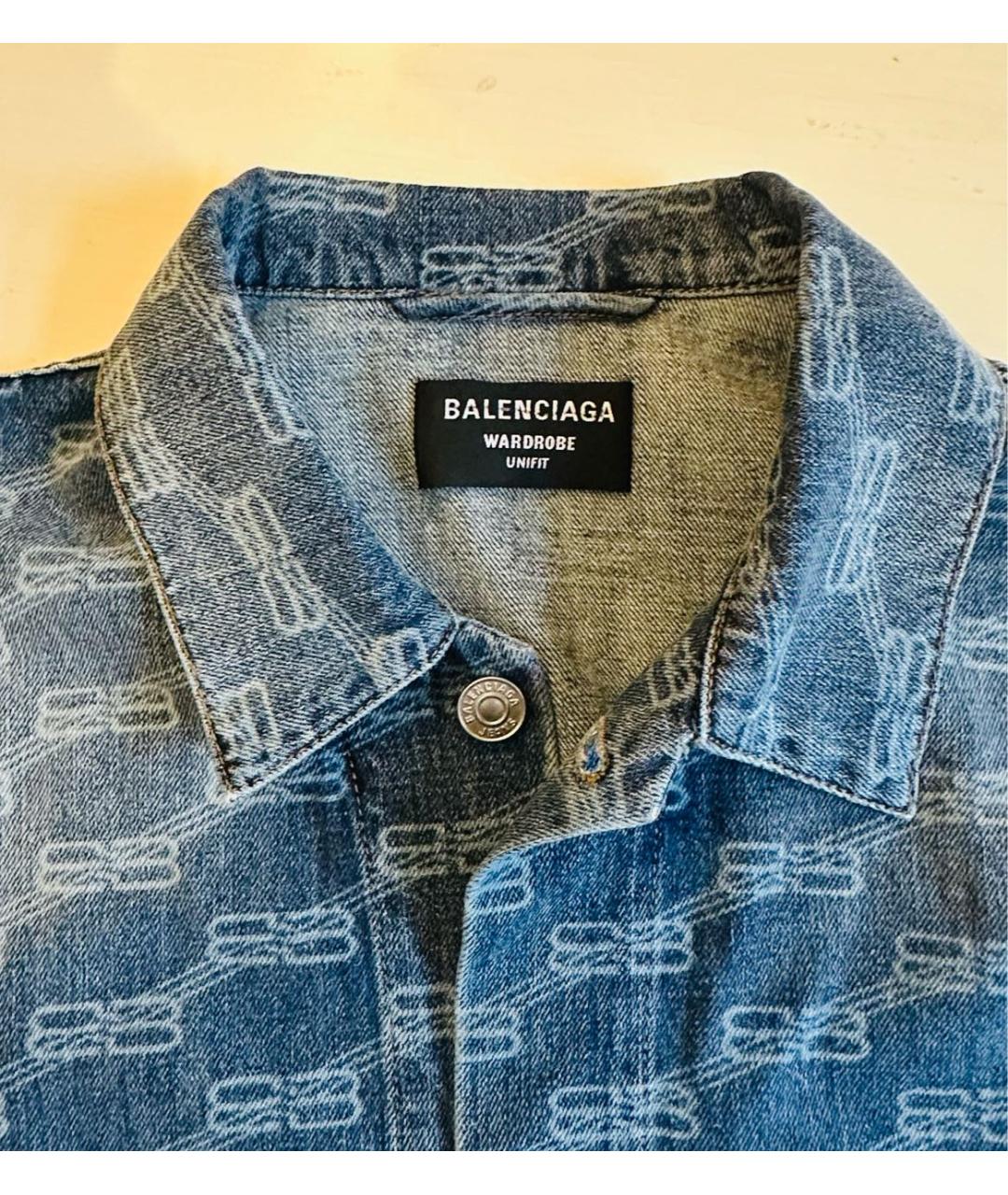 BALENCIAGA Синяя хлопковая куртка, фото 3