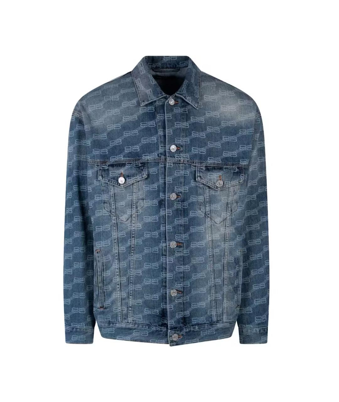 BALENCIAGA Синяя хлопковая куртка, фото 1