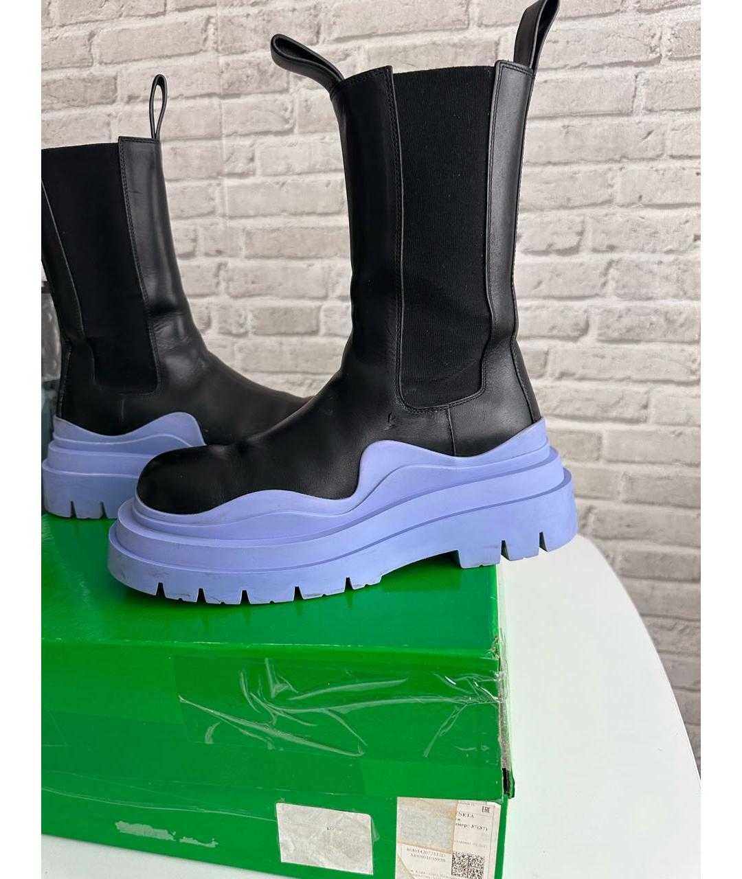 BOTTEGA VENETA Черные кожаные полусапоги, фото 3