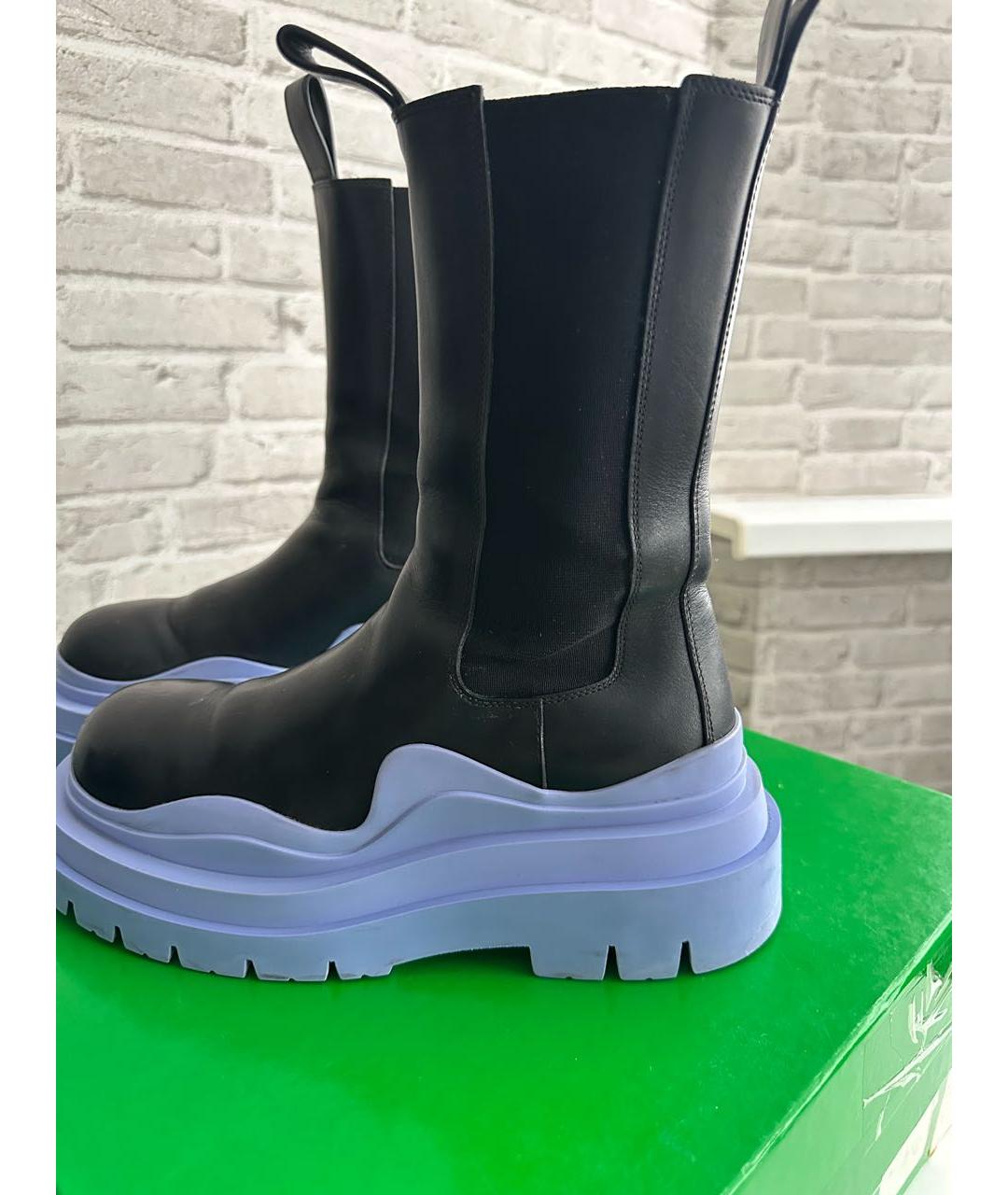 BOTTEGA VENETA Черные кожаные полусапоги, фото 2