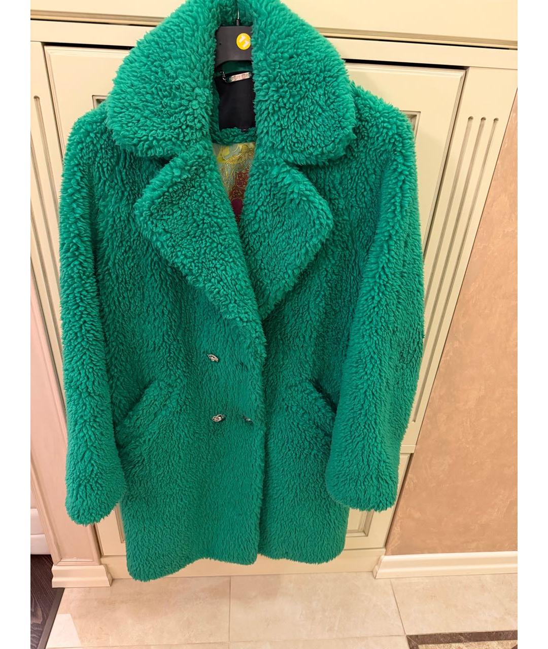 PHILIPP PLEIN Зеленая полиэстеровая шуба, фото 2