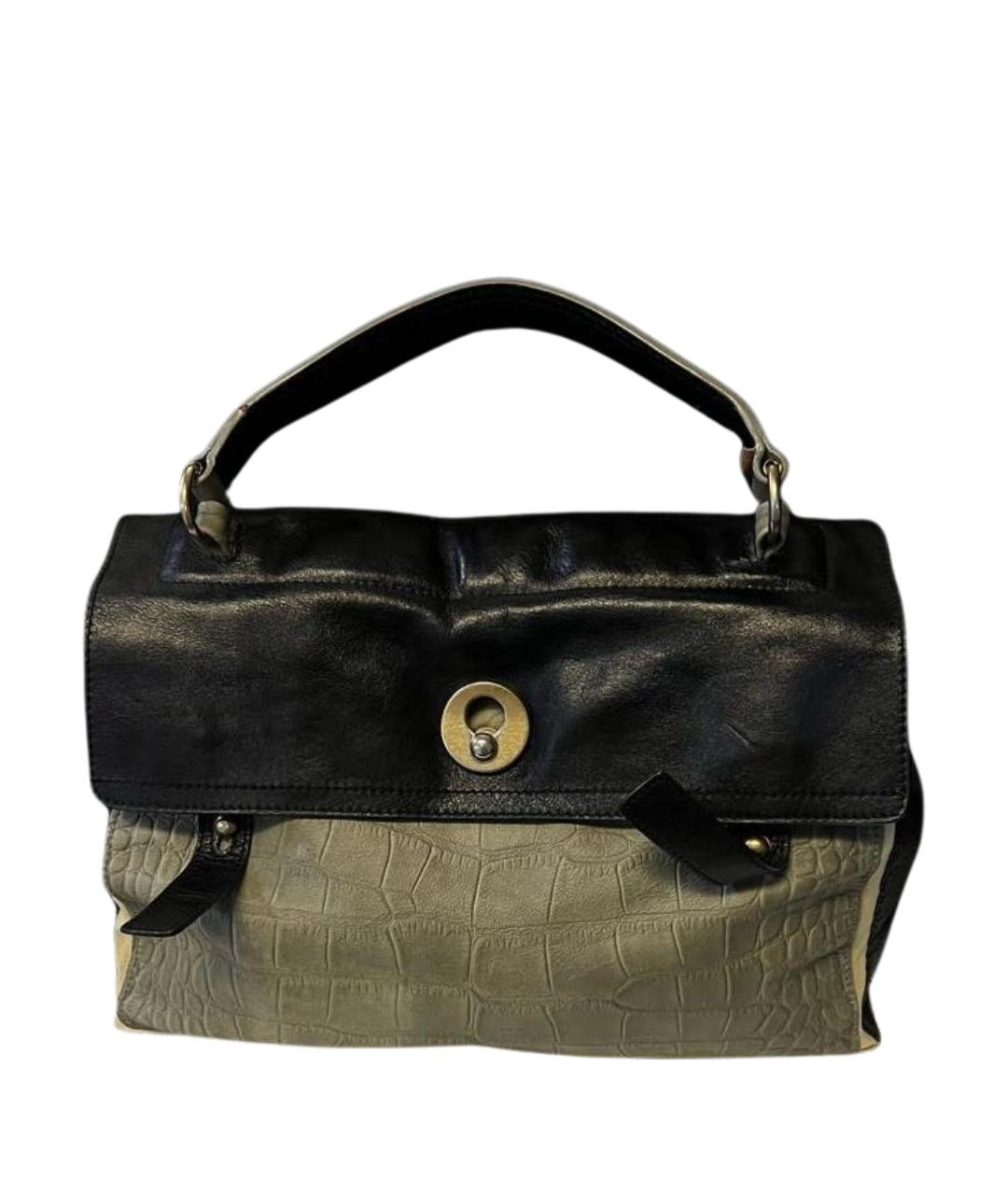 SAINT LAURENT Черная кожаная сумка с короткими ручками, фото 1