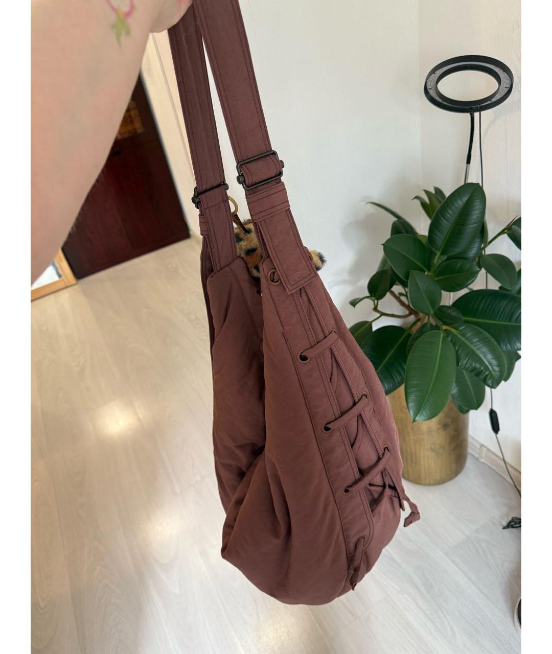 LEMAIRE Коричневая синтетическая сумка через плечо, фото 4