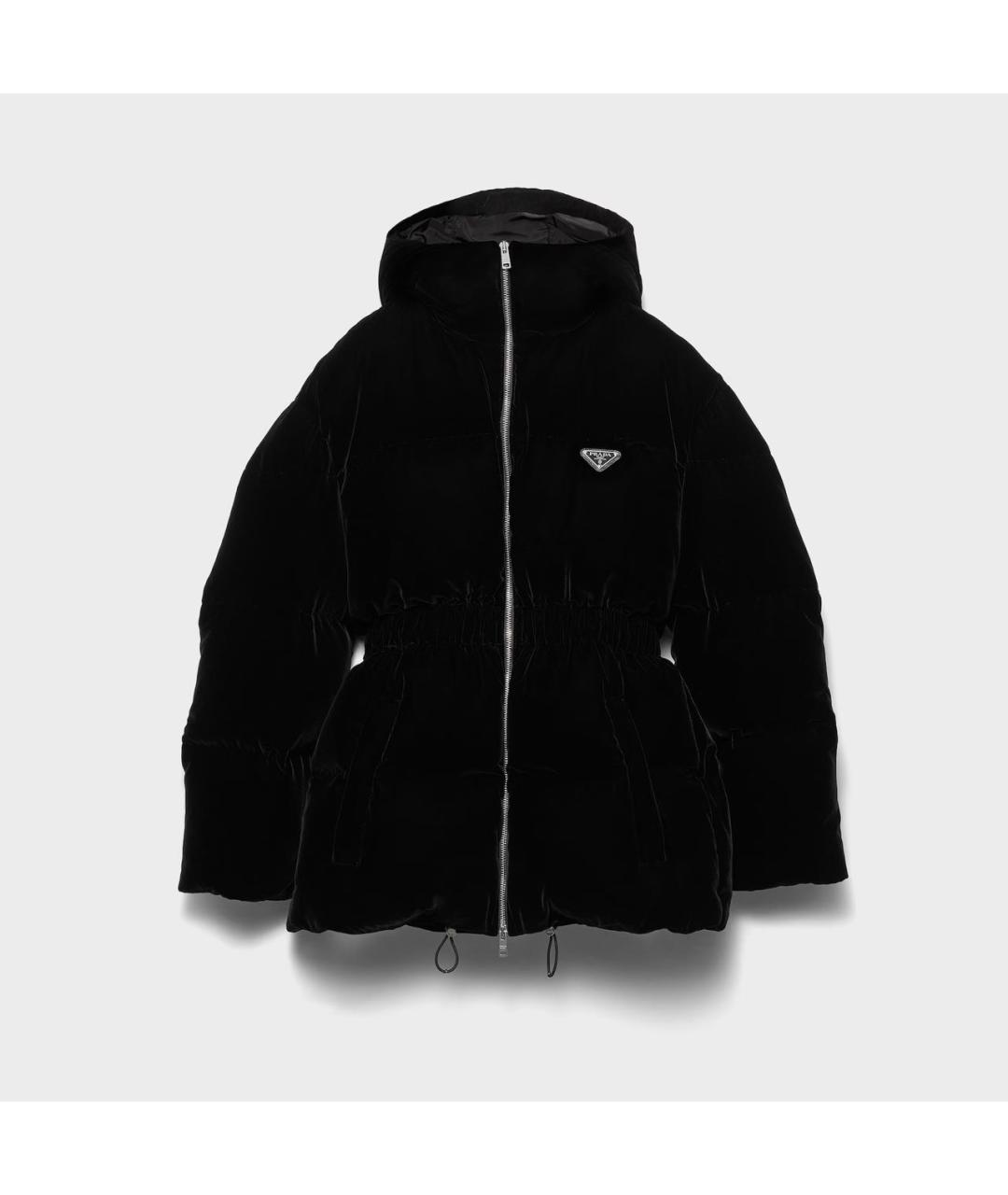 PRADA Черный бархатный пуховик, фото 6