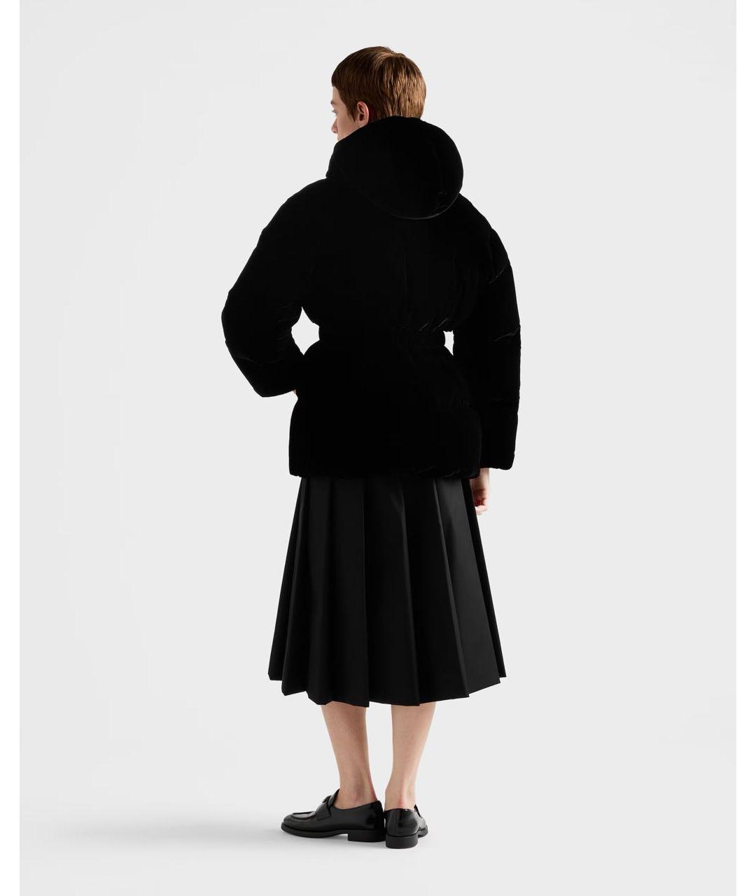 PRADA Черный бархатный пуховик, фото 5