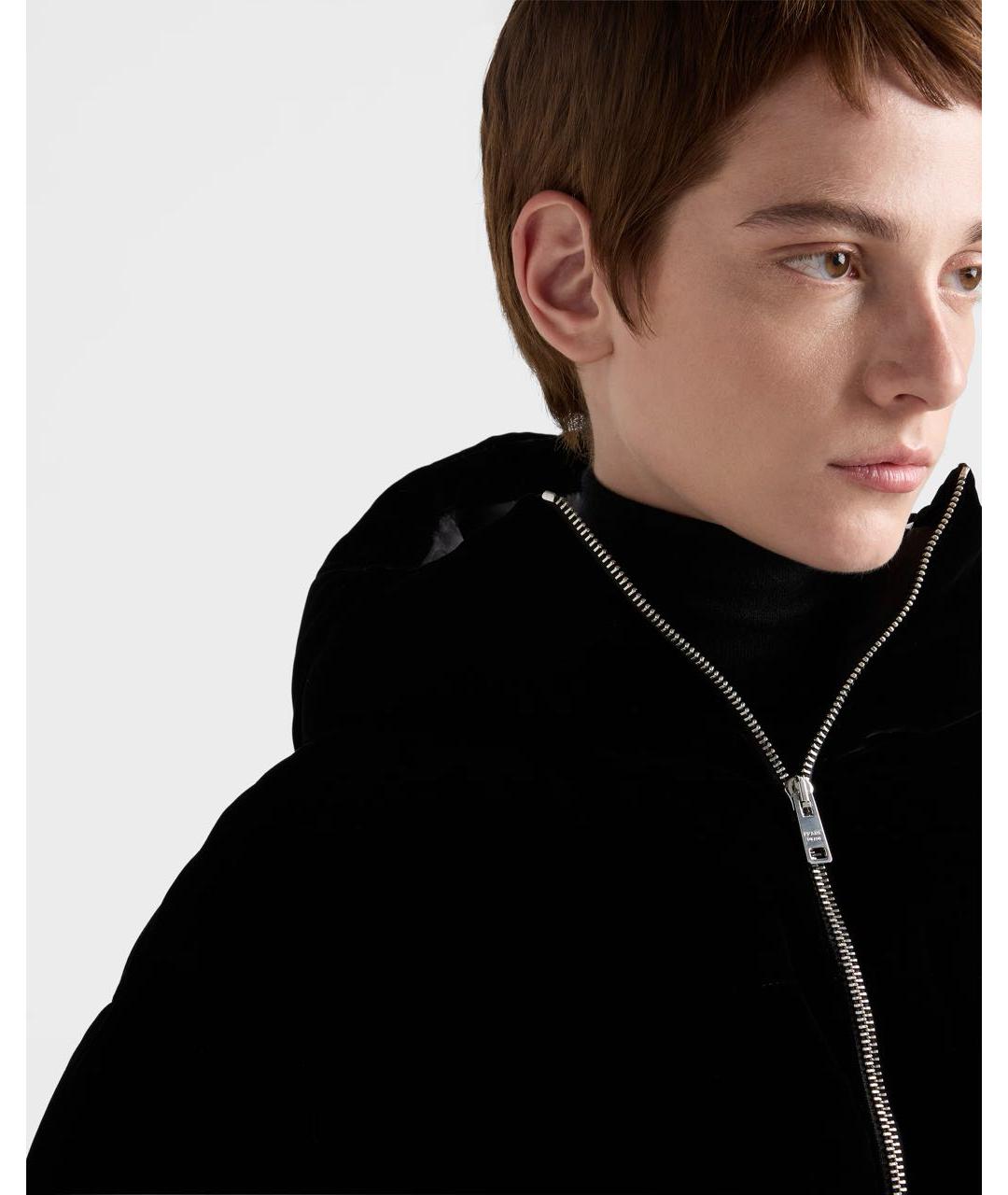 PRADA Черный бархатный пуховик, фото 4