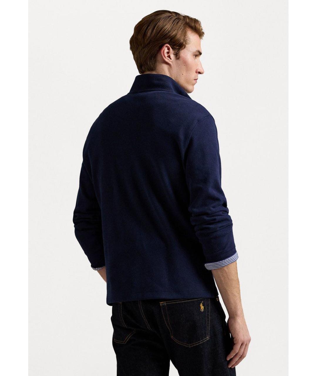 POLO RALPH LAUREN Темно-синий хлопковый джемпер / свитер, фото 3