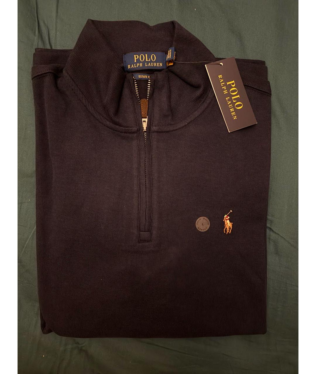 POLO RALPH LAUREN Темно-синий хлопковый джемпер / свитер, фото 5