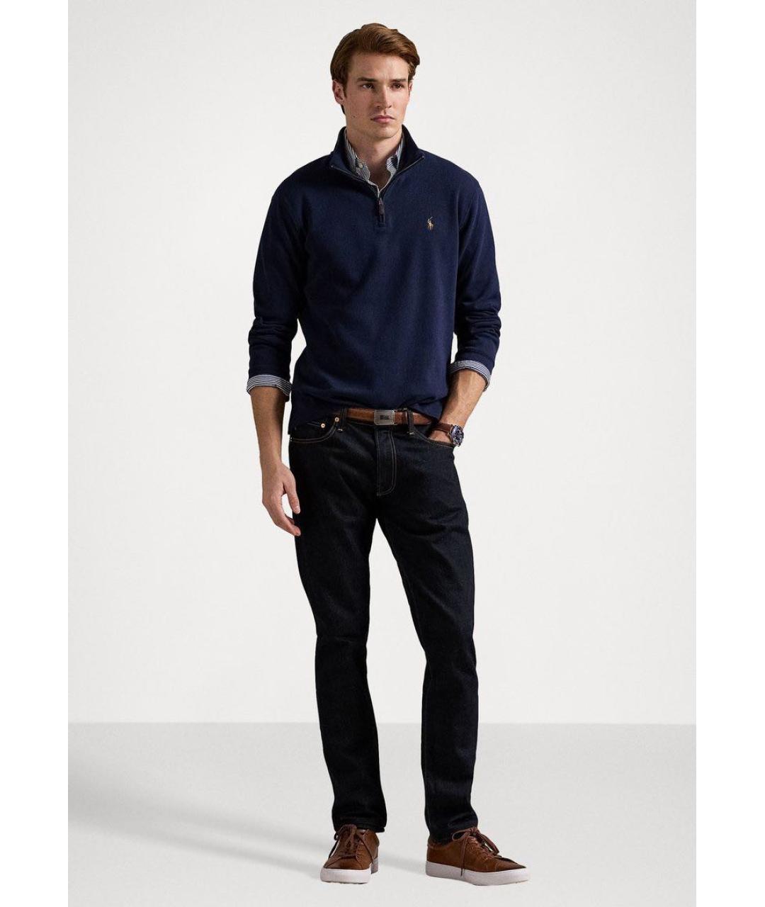 POLO RALPH LAUREN Темно-синий хлопковый джемпер / свитер, фото 4