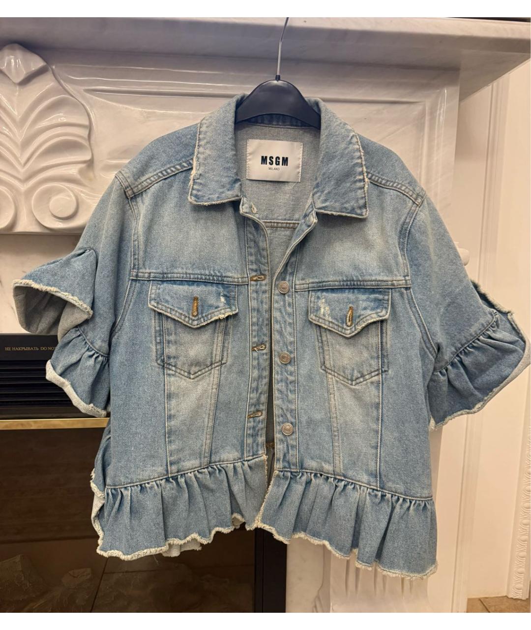 MSGM Голубой деним жакет/пиджак, фото 5