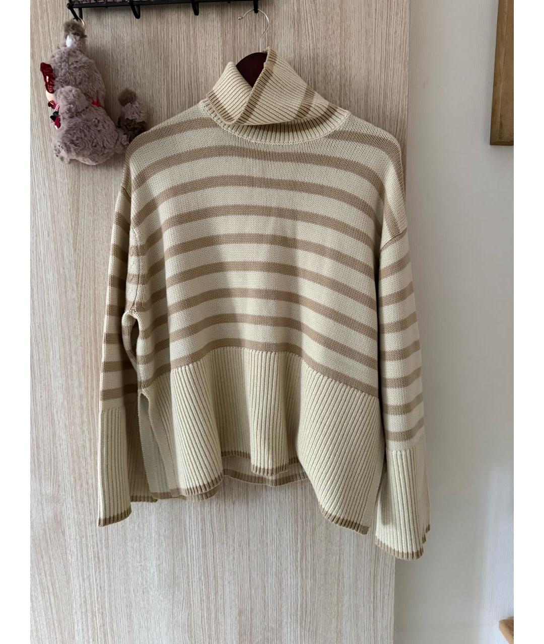 TOTEME Бежевый шерстяной джемпер / свитер, фото 3