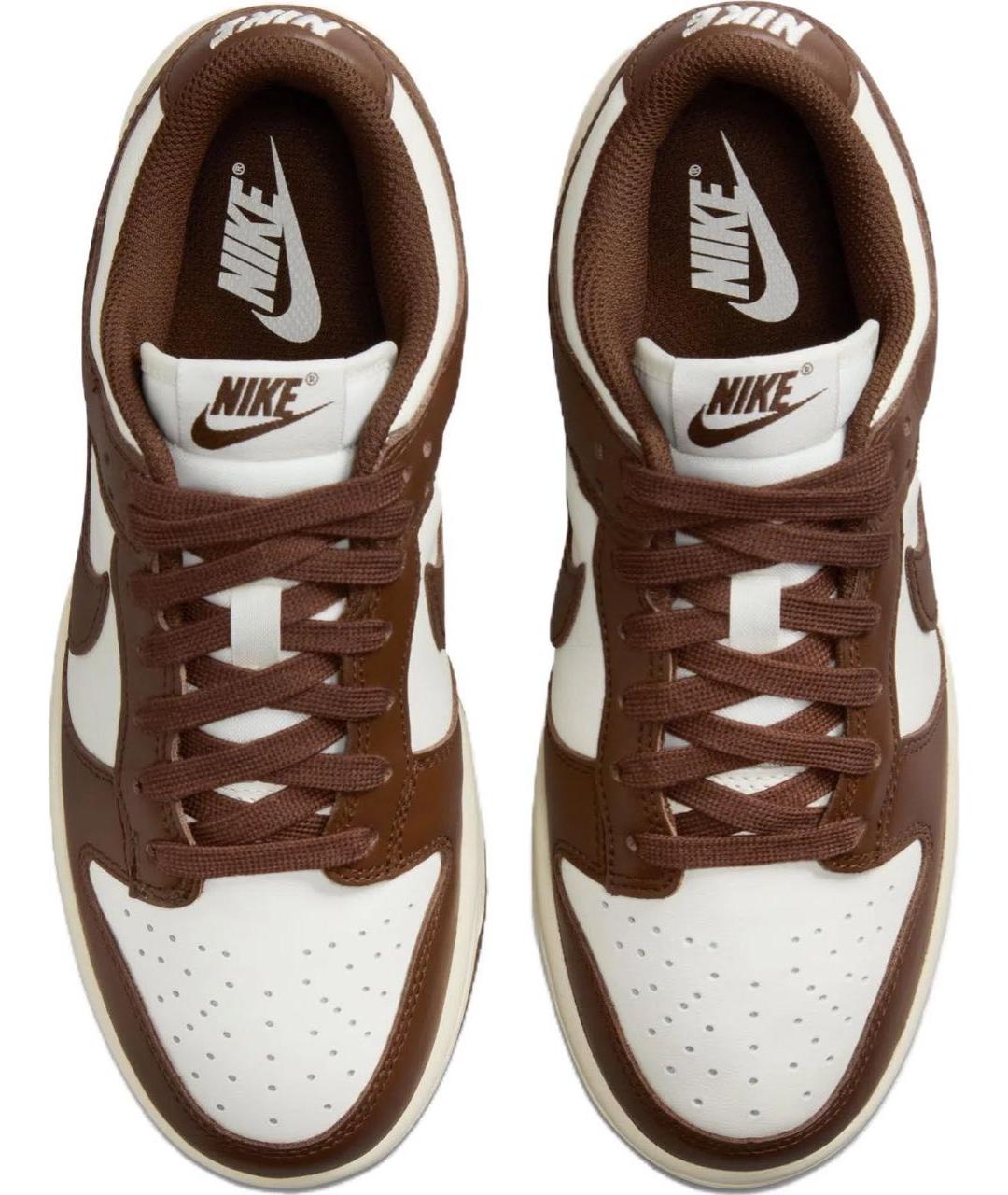 NIKE Коричневые кожаные низкие кроссовки / кеды, фото 3