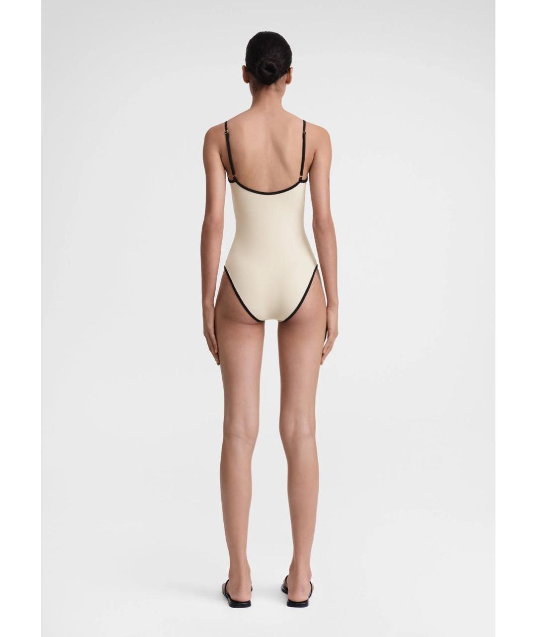 HUNZA G Бежевый полиамидовый купальник, фото 7